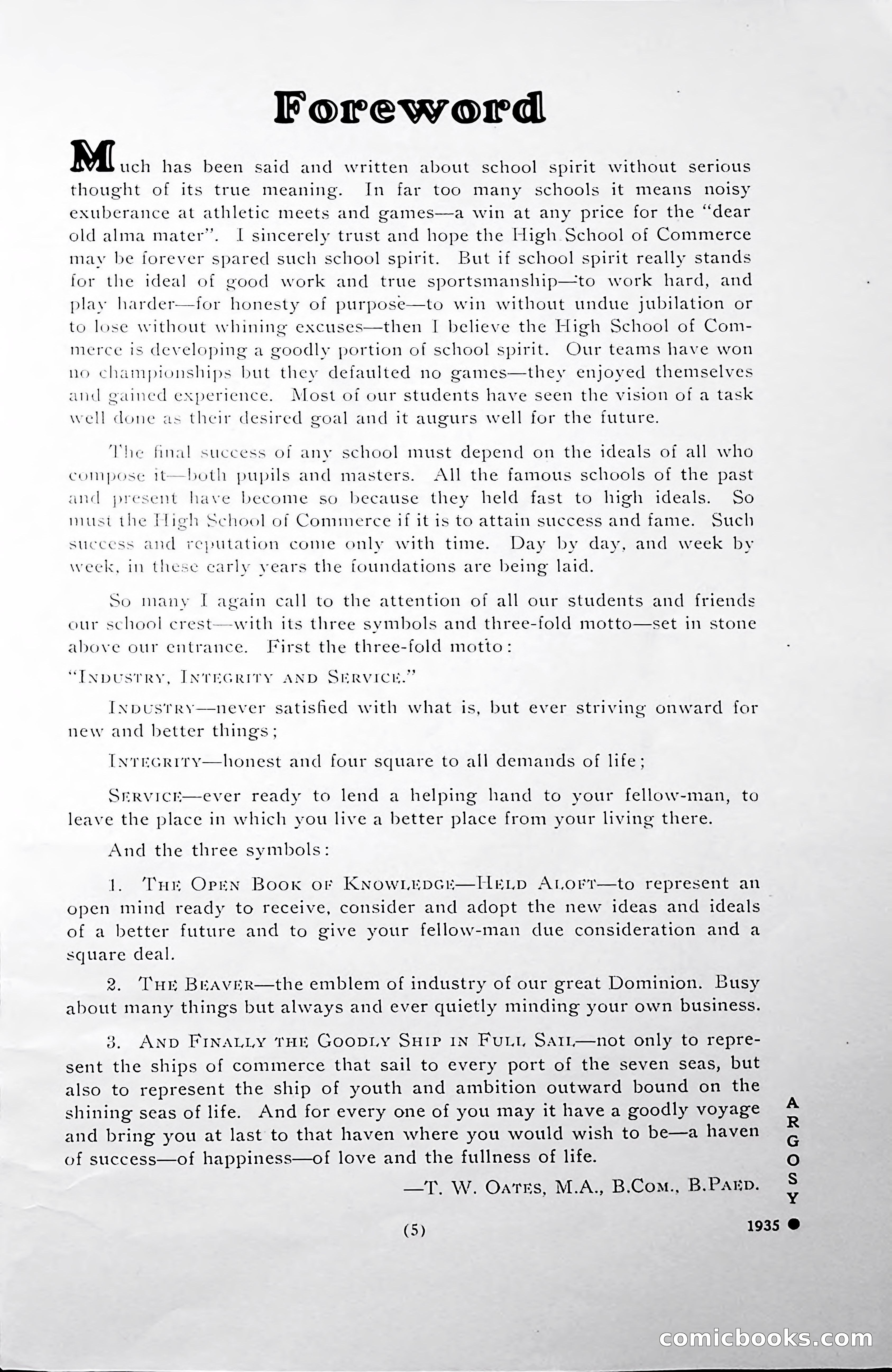 Central High School of Commerce Argosy, 1937 — page 7 of 400