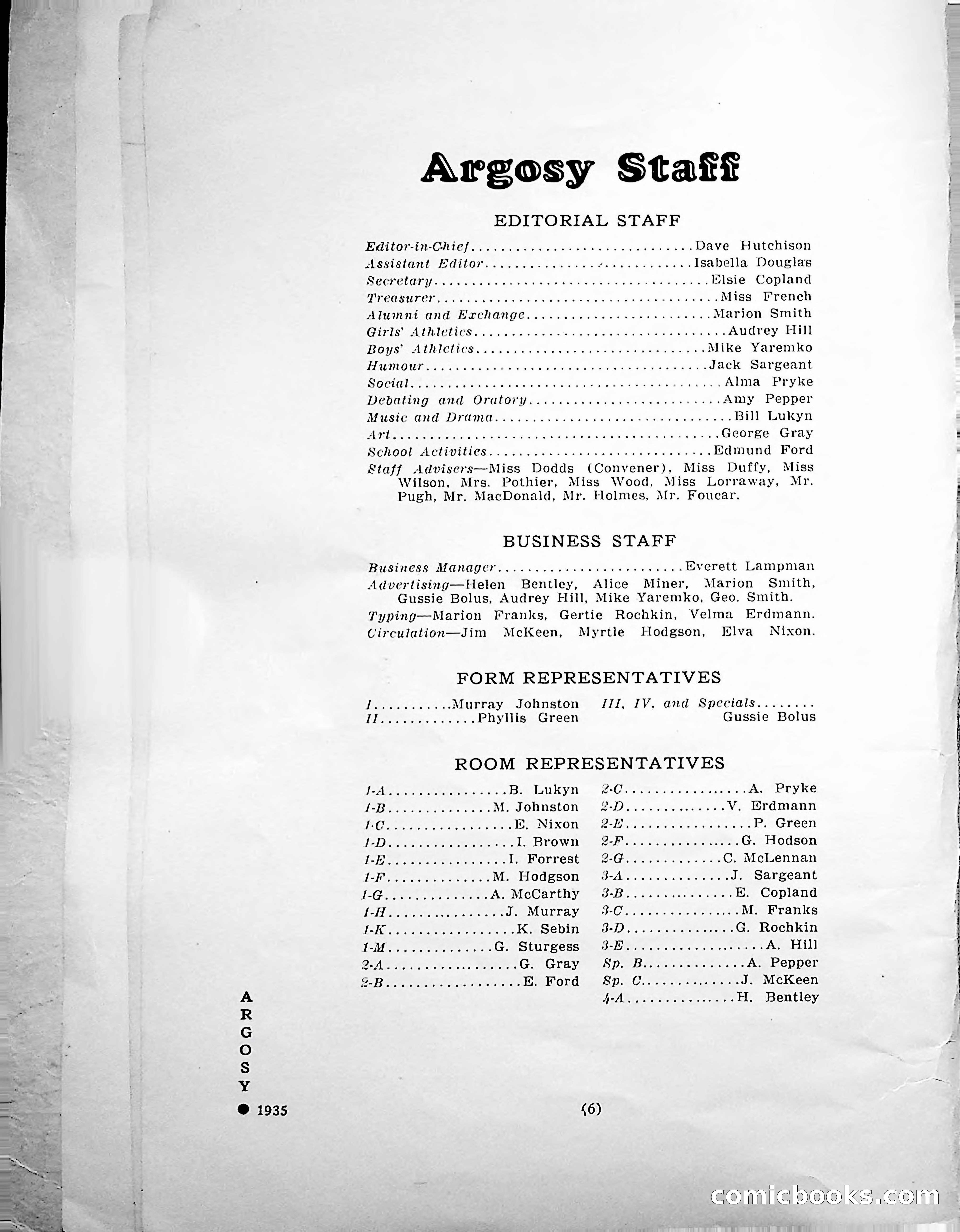 Central High School of Commerce Argosy, 1937 — page 8 of 400
