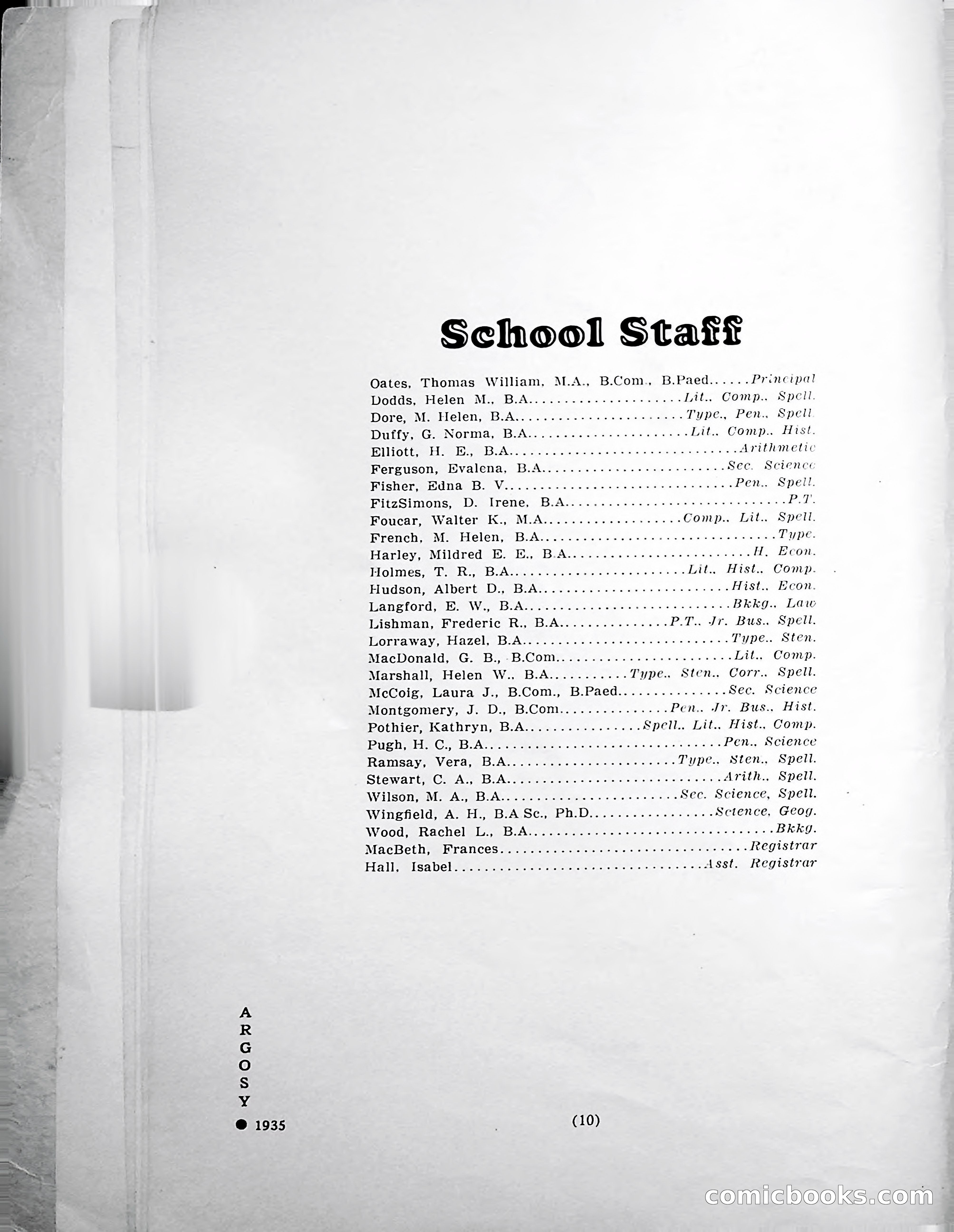 Central High School of Commerce Argosy, 1937 — page 12 of 400