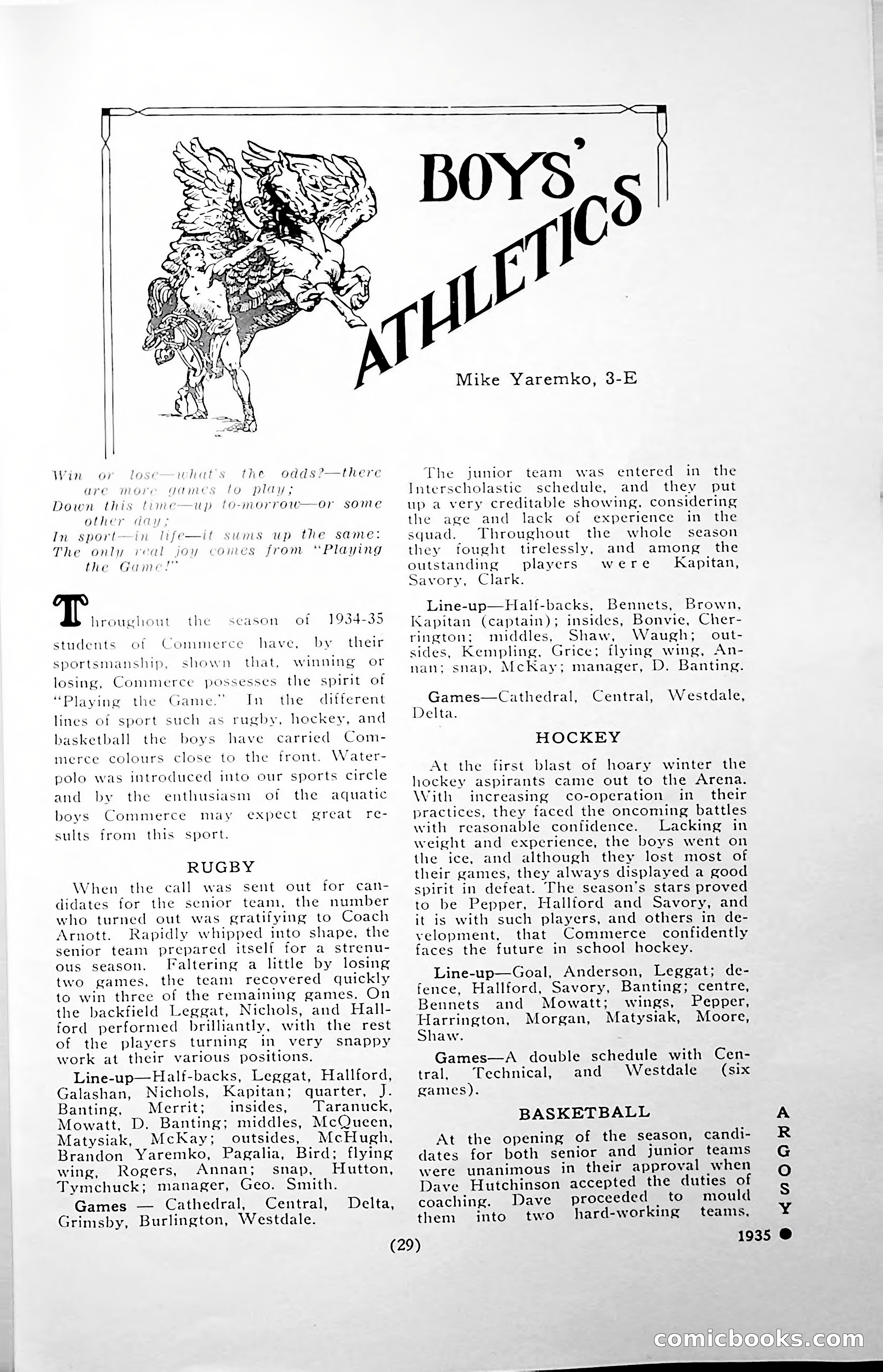 Central High School of Commerce Argosy, 1937 — page 31 of 400