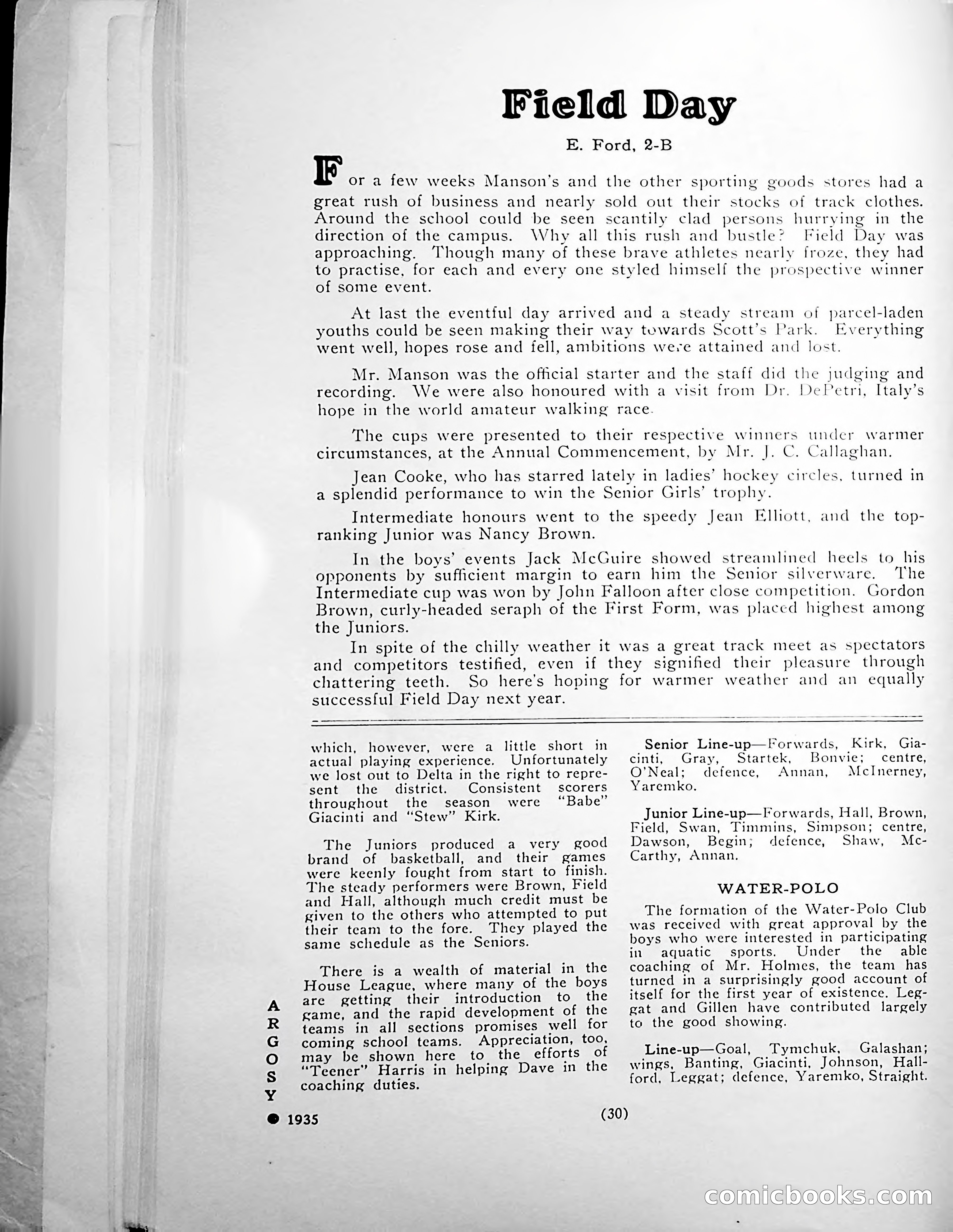 Central High School of Commerce Argosy, 1937 — page 32 of 400