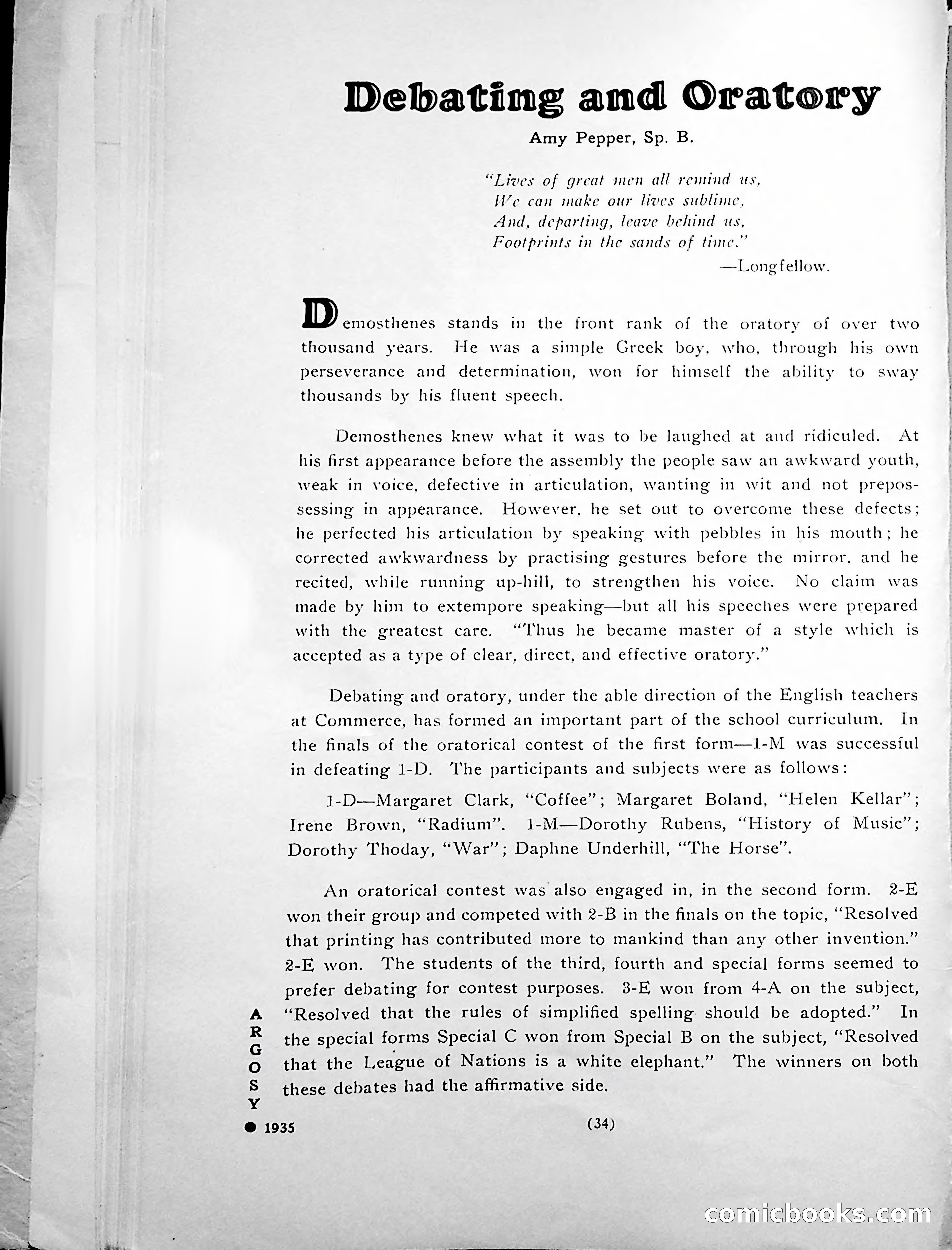 Central High School of Commerce Argosy, 1937 — page 38 of 400