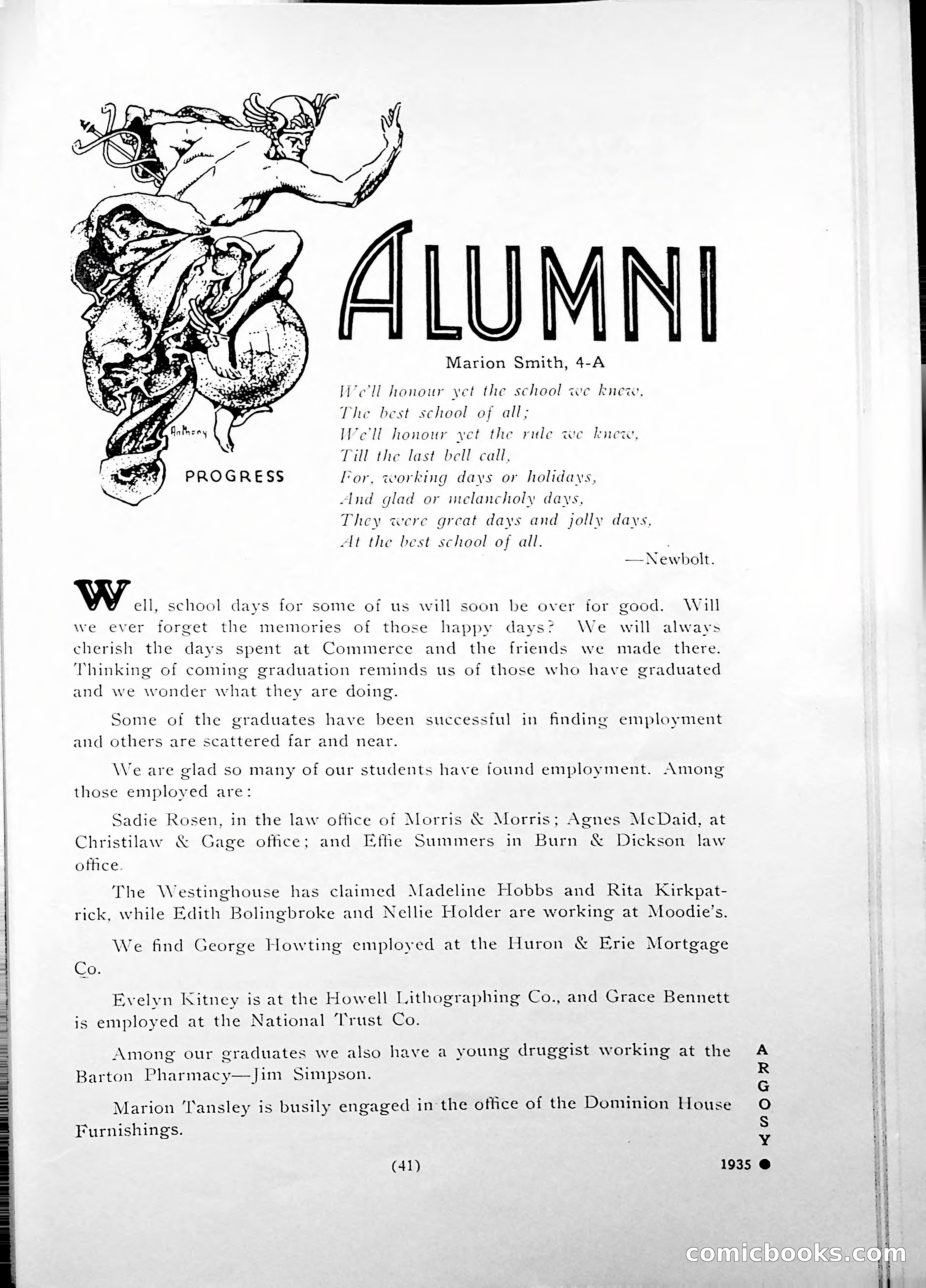 Central High School of Commerce Argosy, 1937 — page 45 of 400