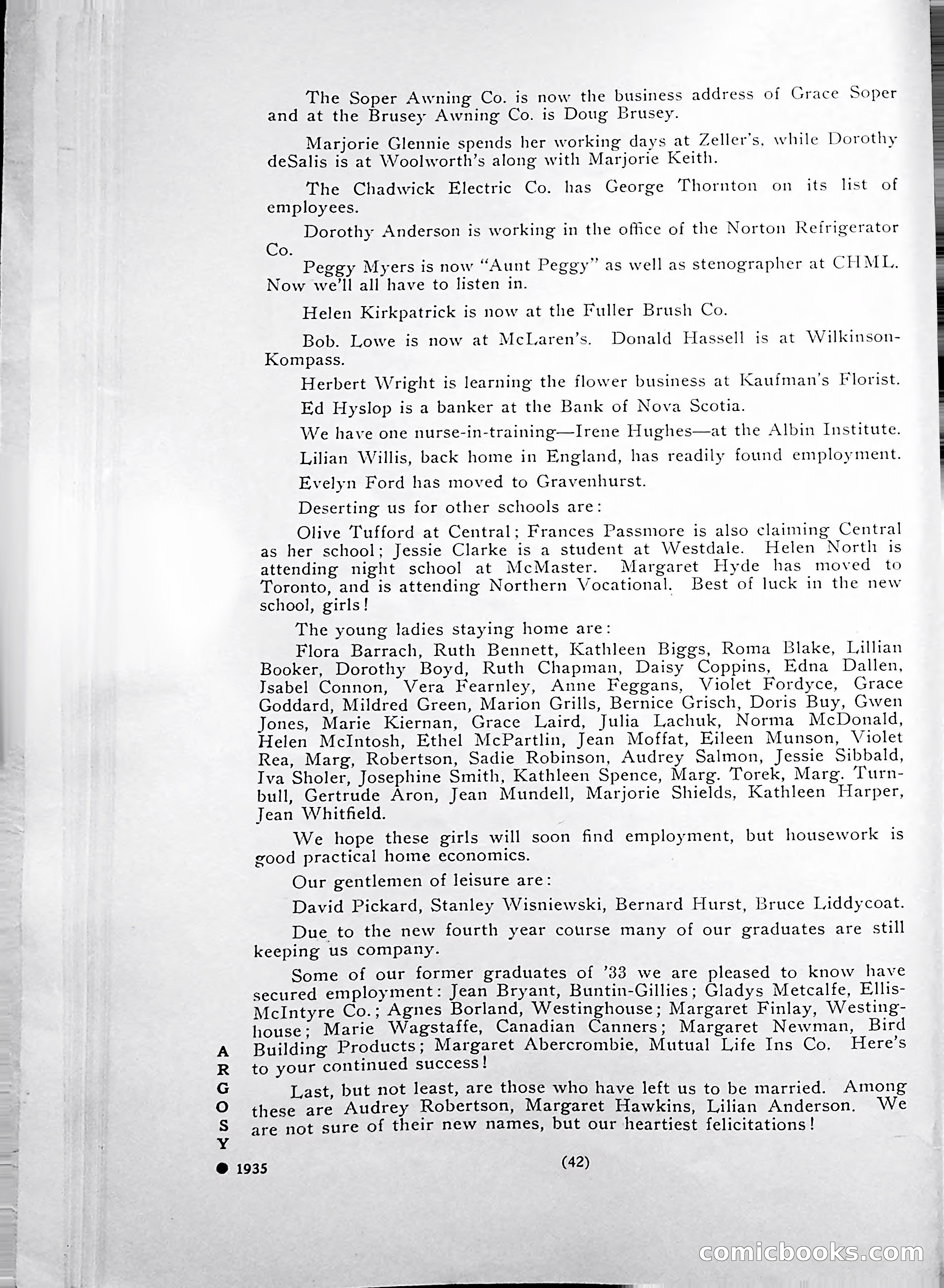 Central High School of Commerce Argosy, 1937 — page 46 of 400