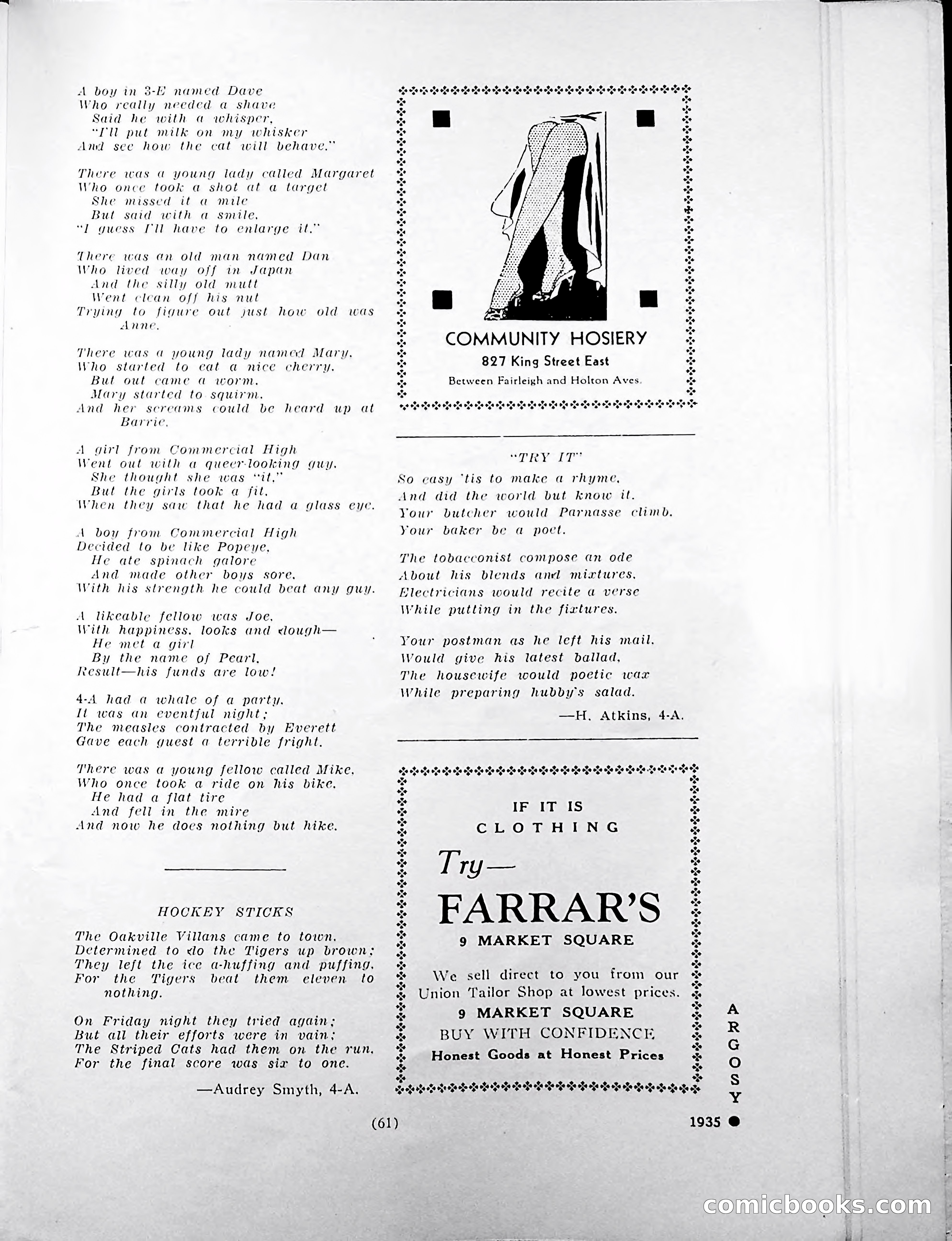 Central High School of Commerce Argosy, 1937 — page 65 of 400
