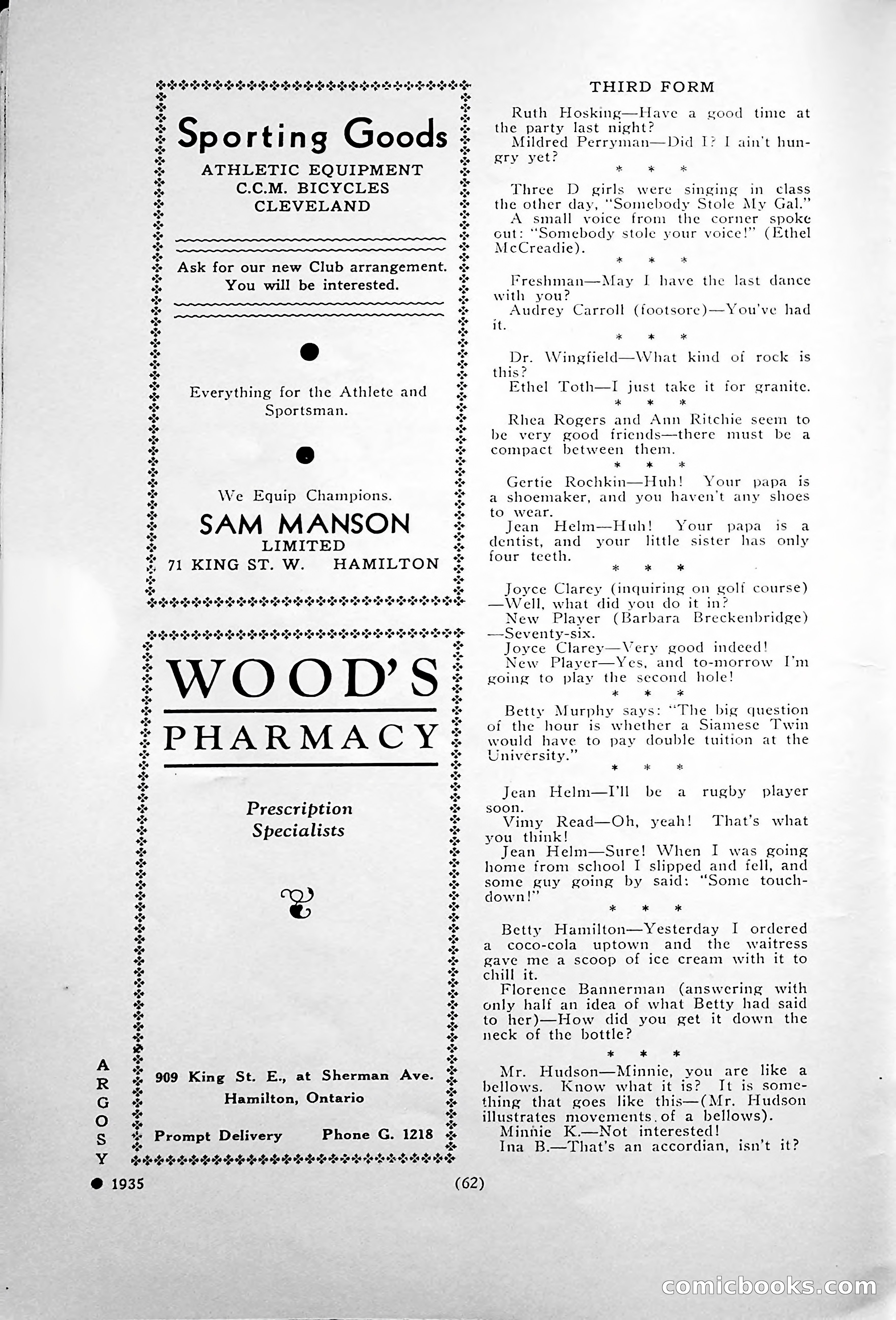 Central High School of Commerce Argosy, 1937 — page 66 of 400