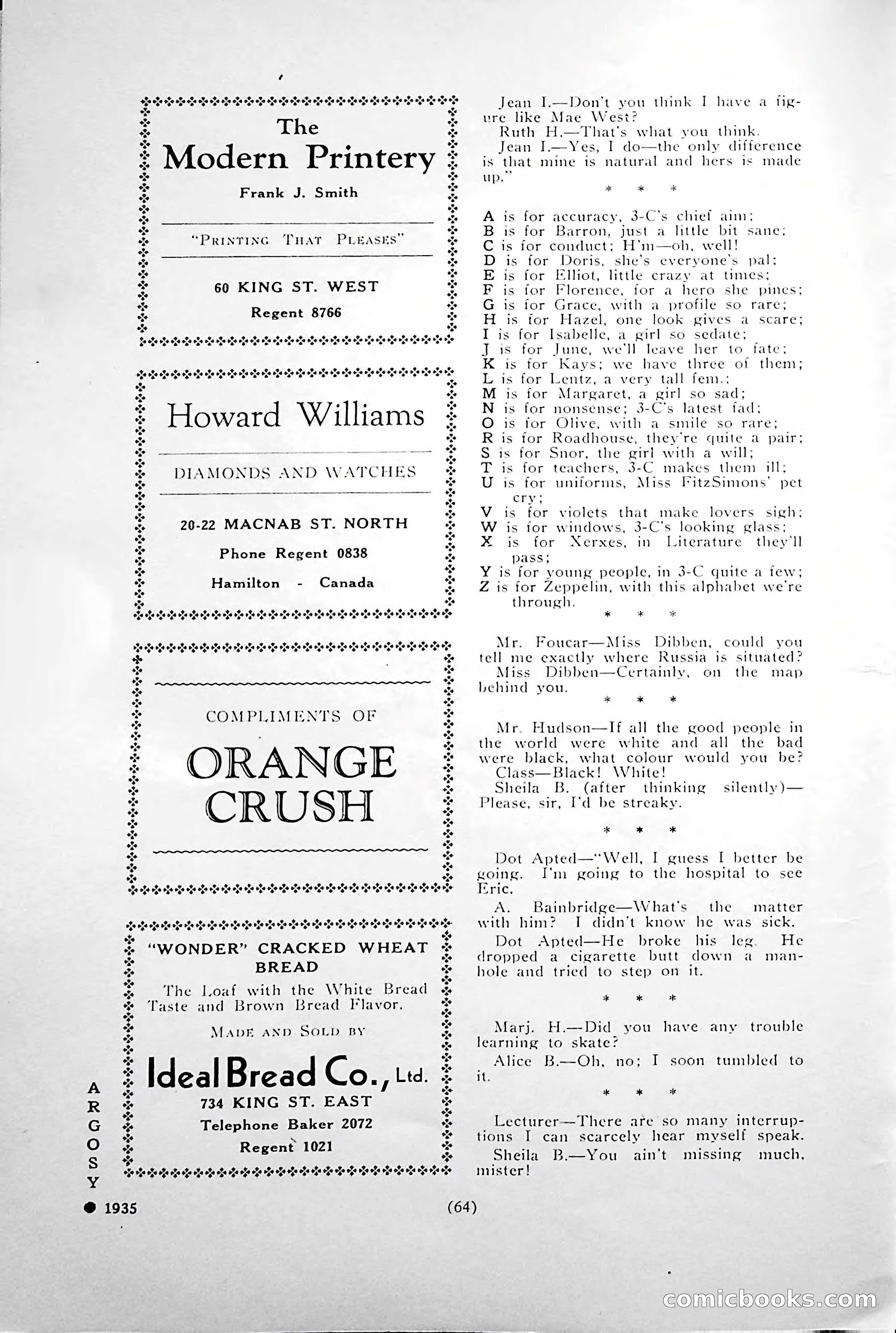 Central High School of Commerce Argosy, 1937 — page 68 of 400