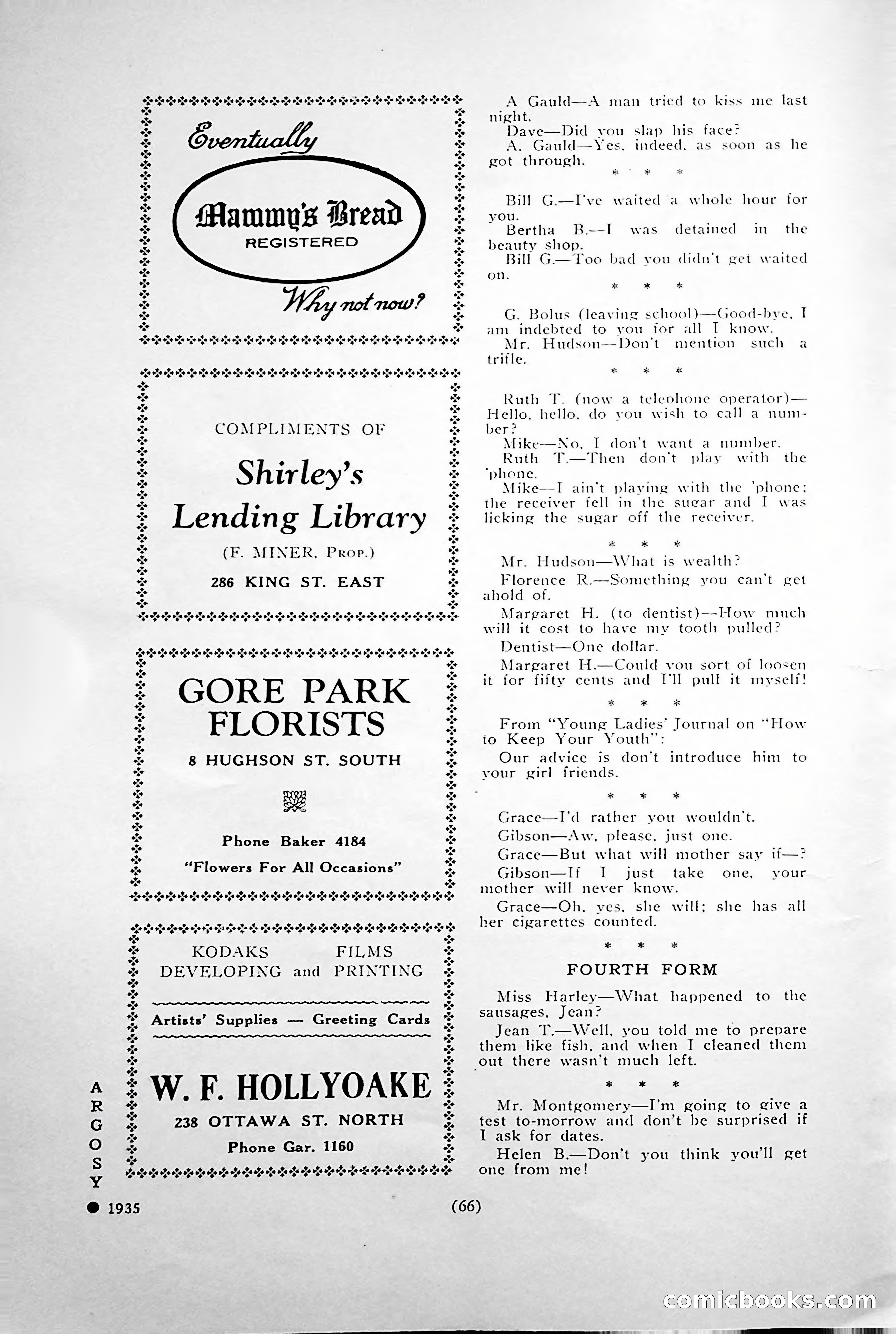 Central High School of Commerce Argosy, 1937 — page 70 of 400