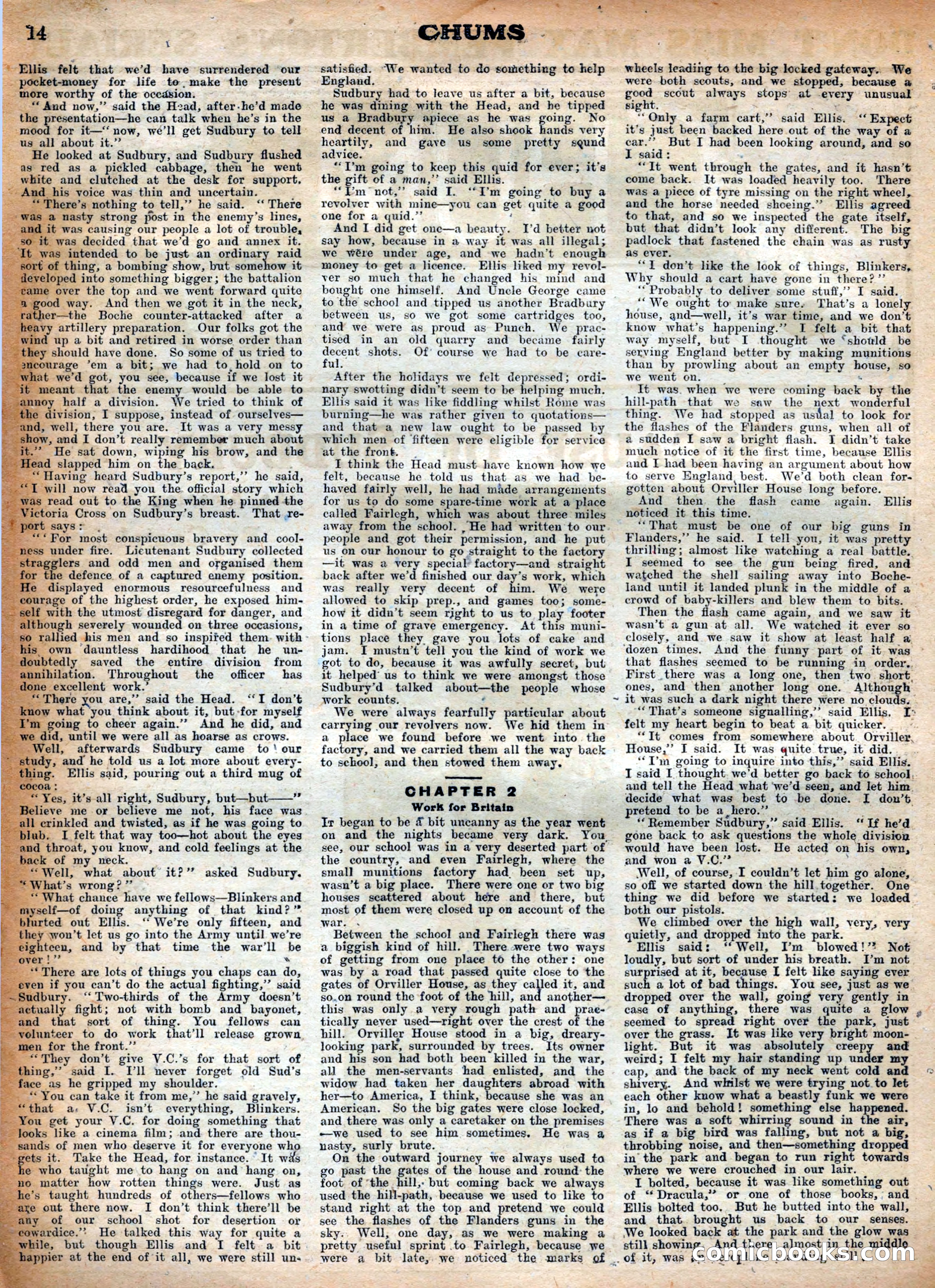 Chums, Vol. XXVI, No. 1,306 — page 2 of 13