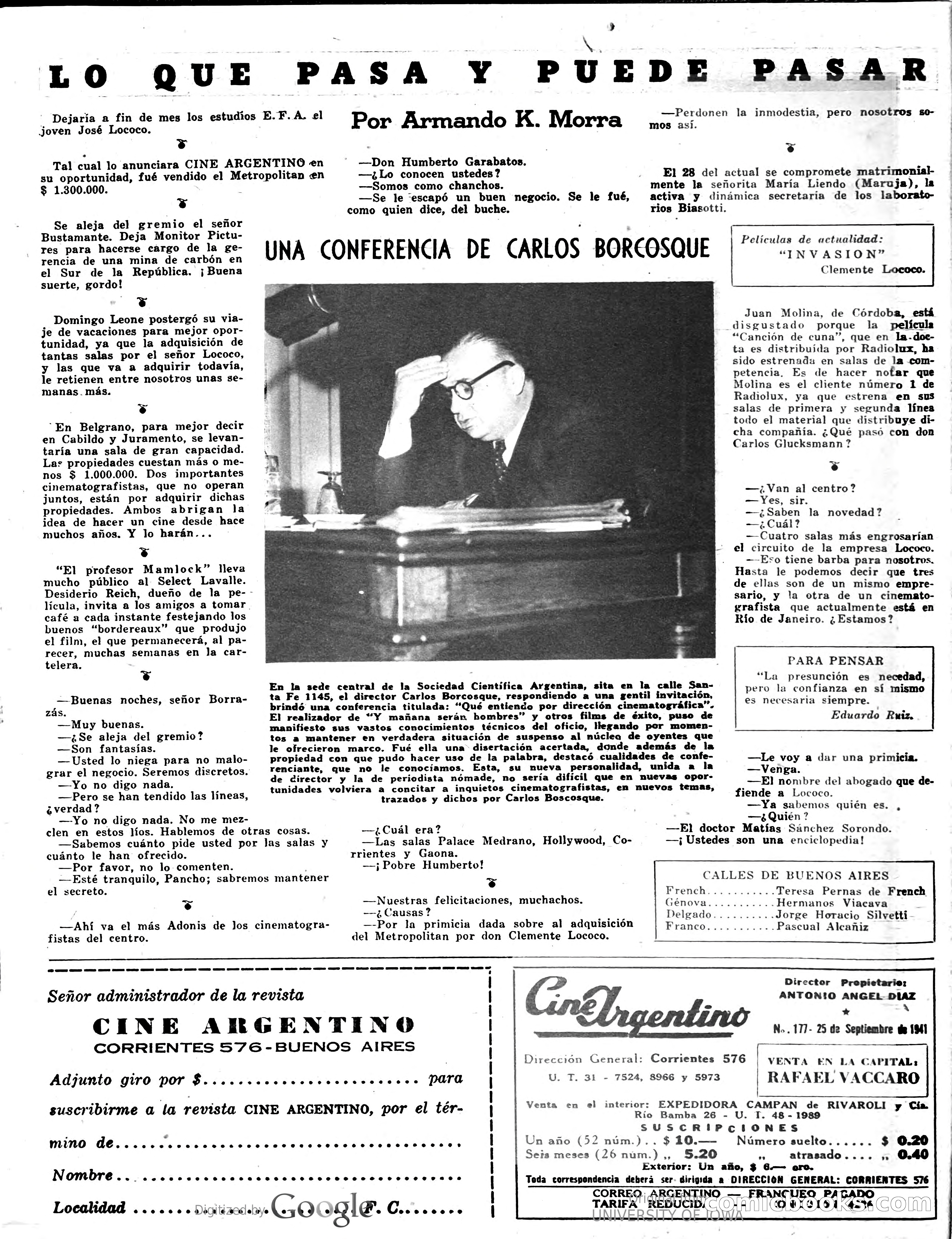 Cine Argentino Cover — page 70 of 72