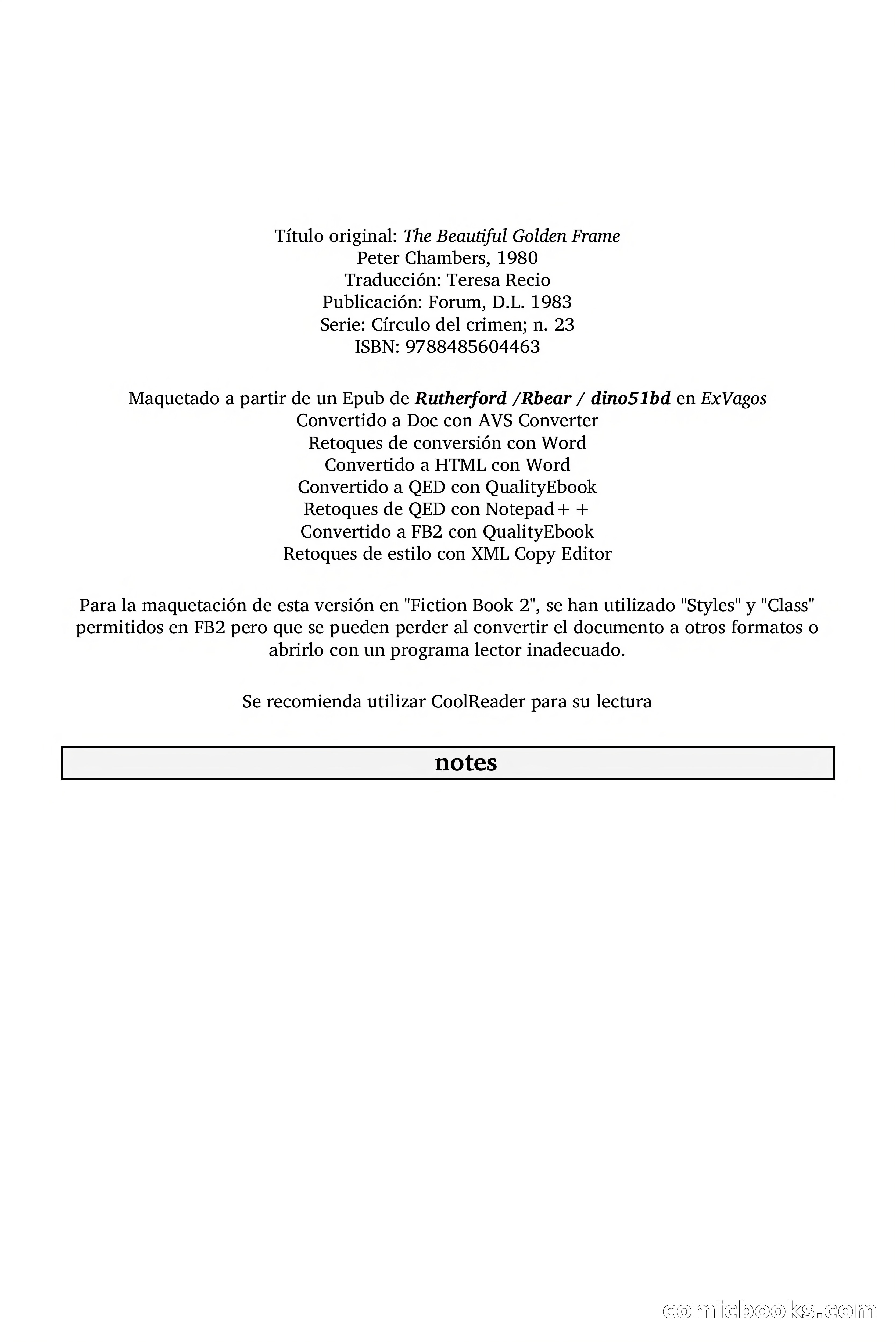 Círculo del Crimen: El Hermoso Marco de Oro — page 129 of 130