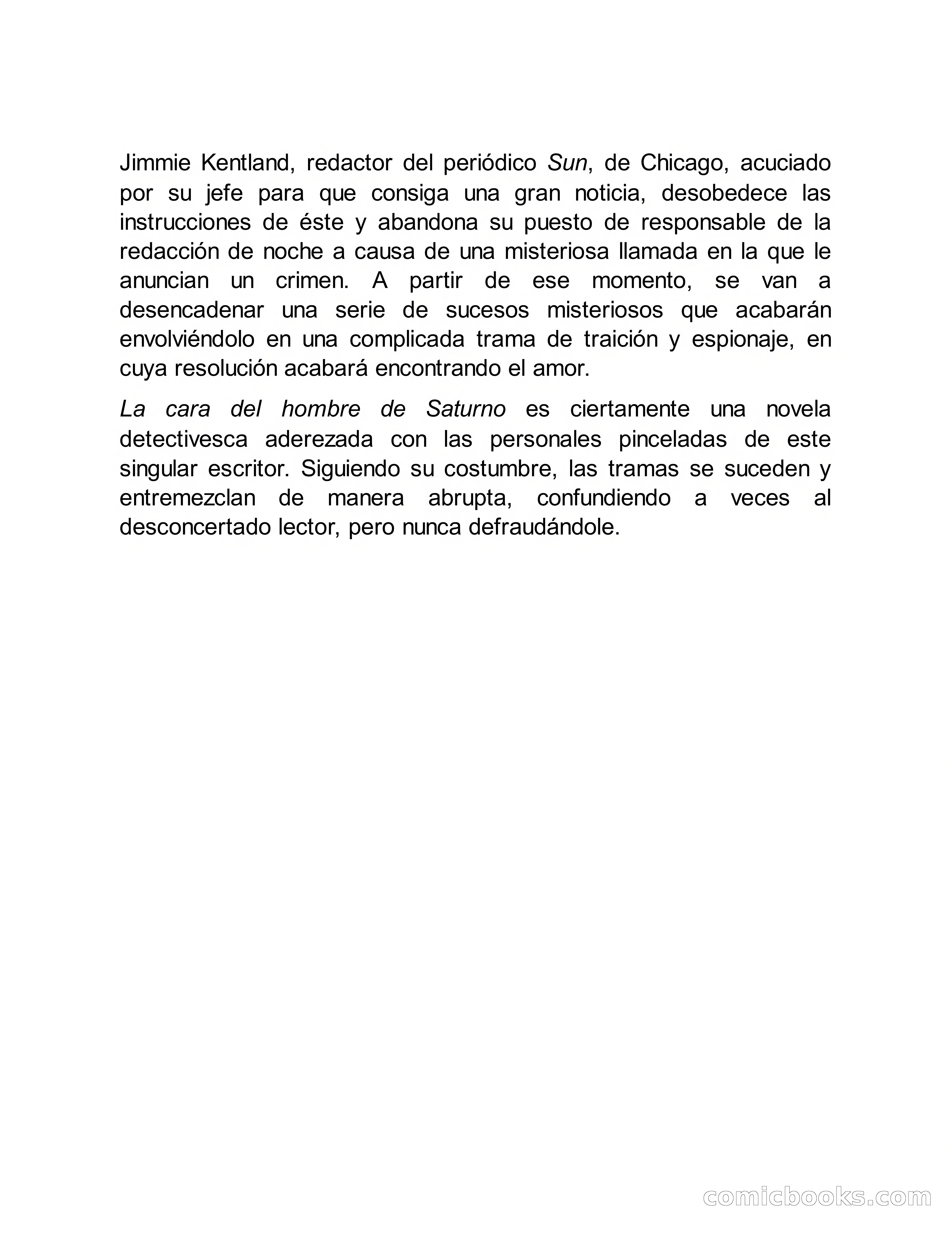Circulo del Crimen No. 33: La cara del hombre de Saturno — page 2 of 172