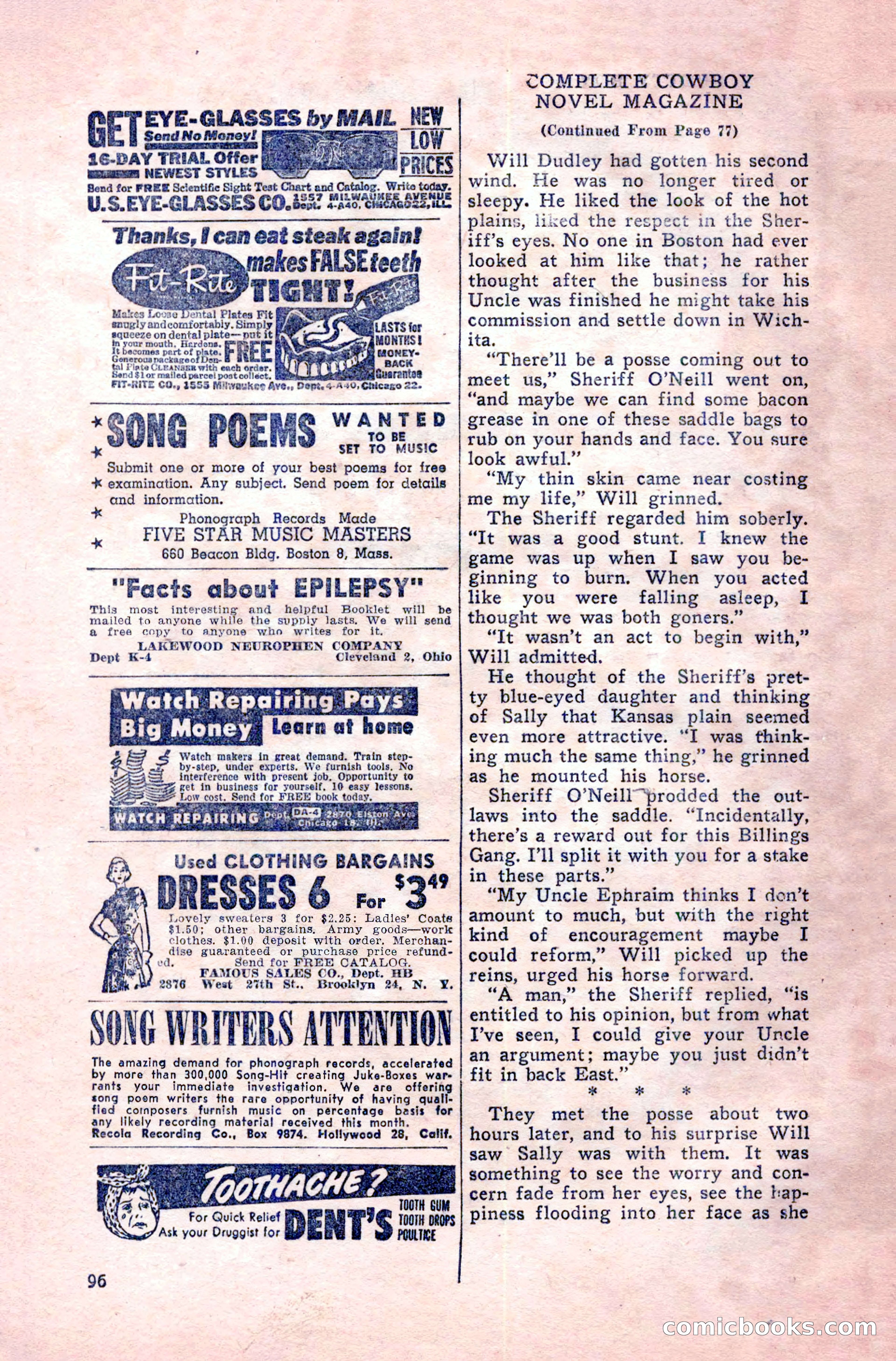 Complete Cowboy Novel Magazine — page 96 of 100