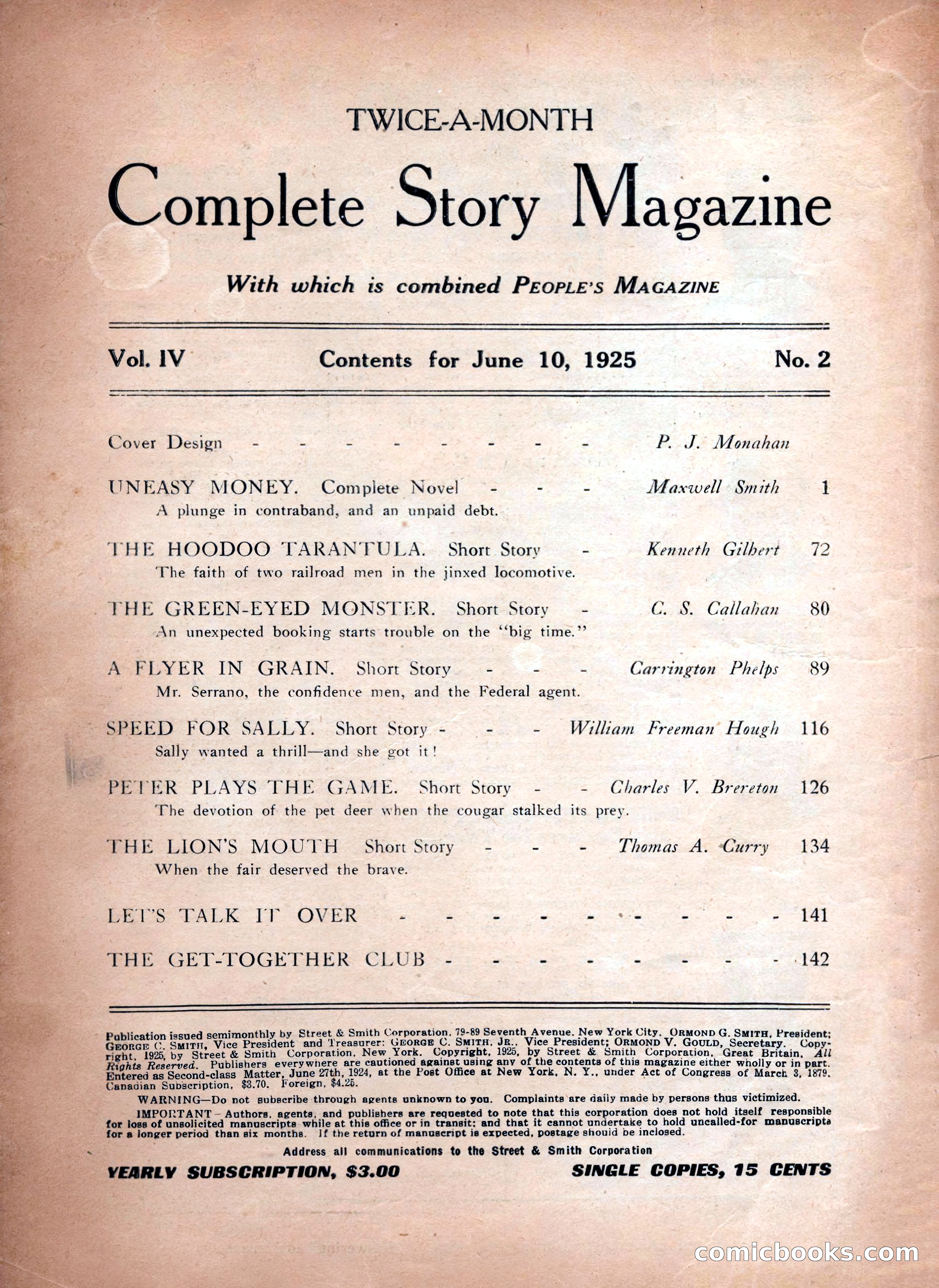 Complete Story Magazine, Vol. 4, No. 2 — page 4 of 170