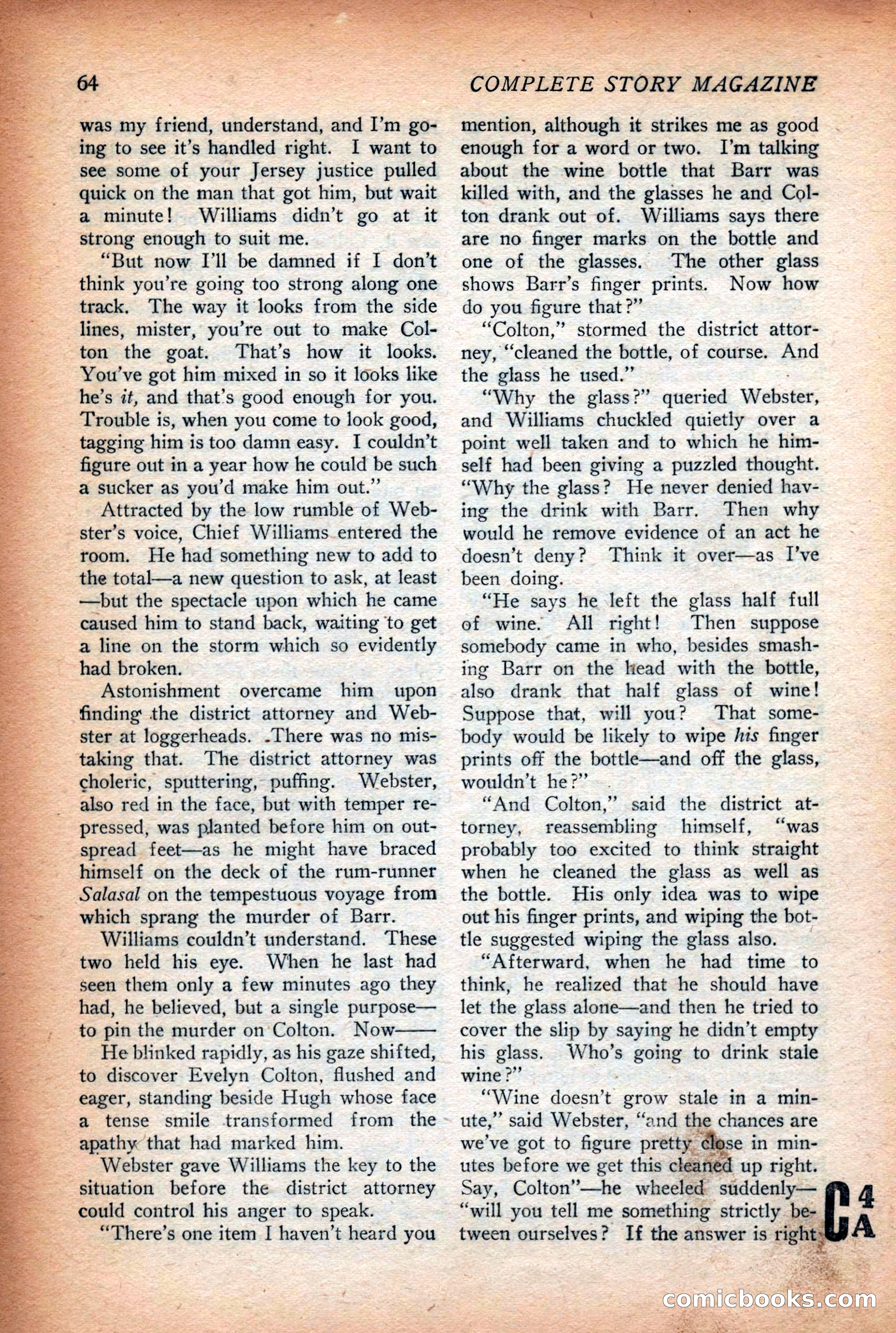 Complete Story Magazine, Vol. 4, No. 2 — page 74 of 170