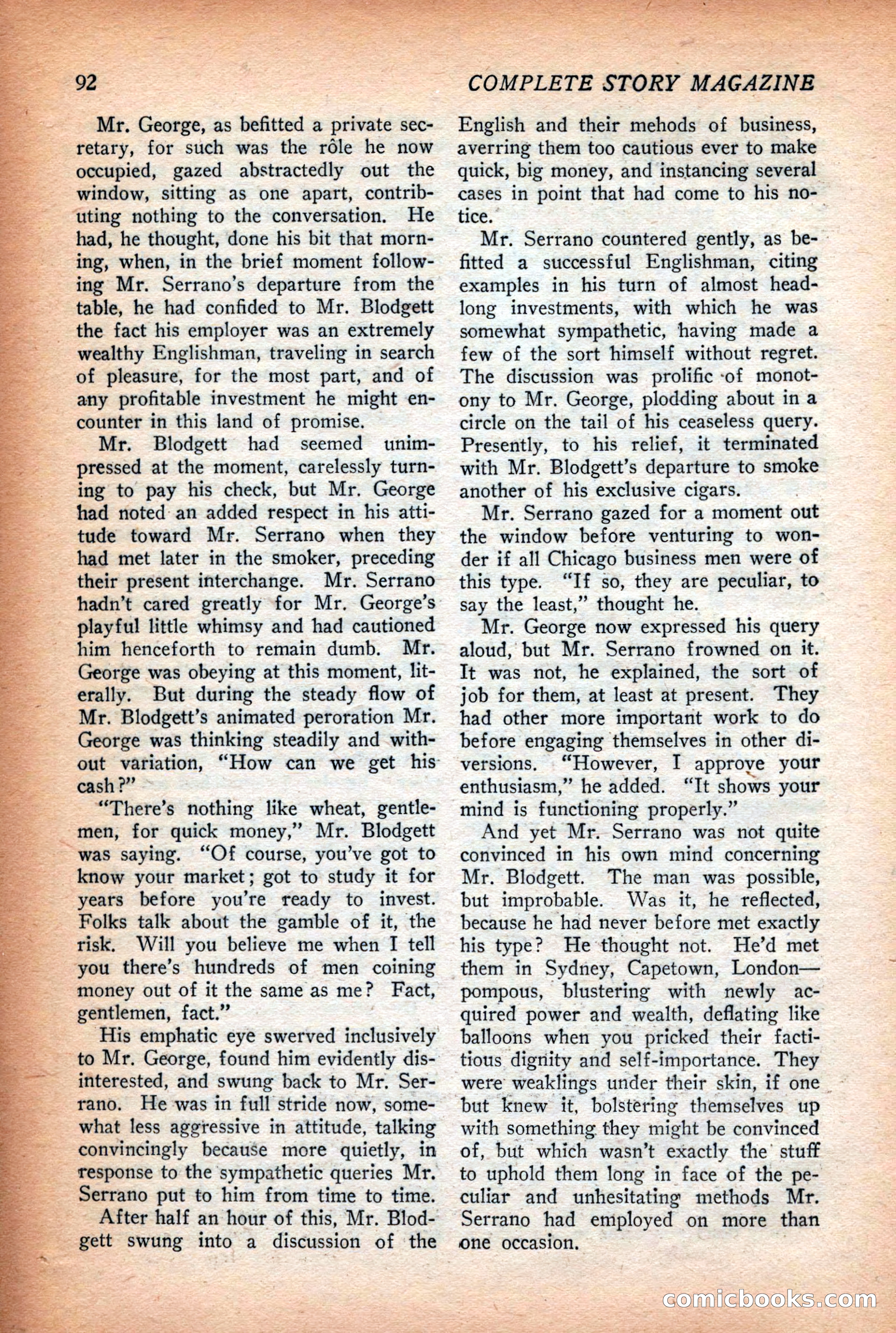 Complete Story Magazine, Vol. 4, No. 2 — page 102 of 170