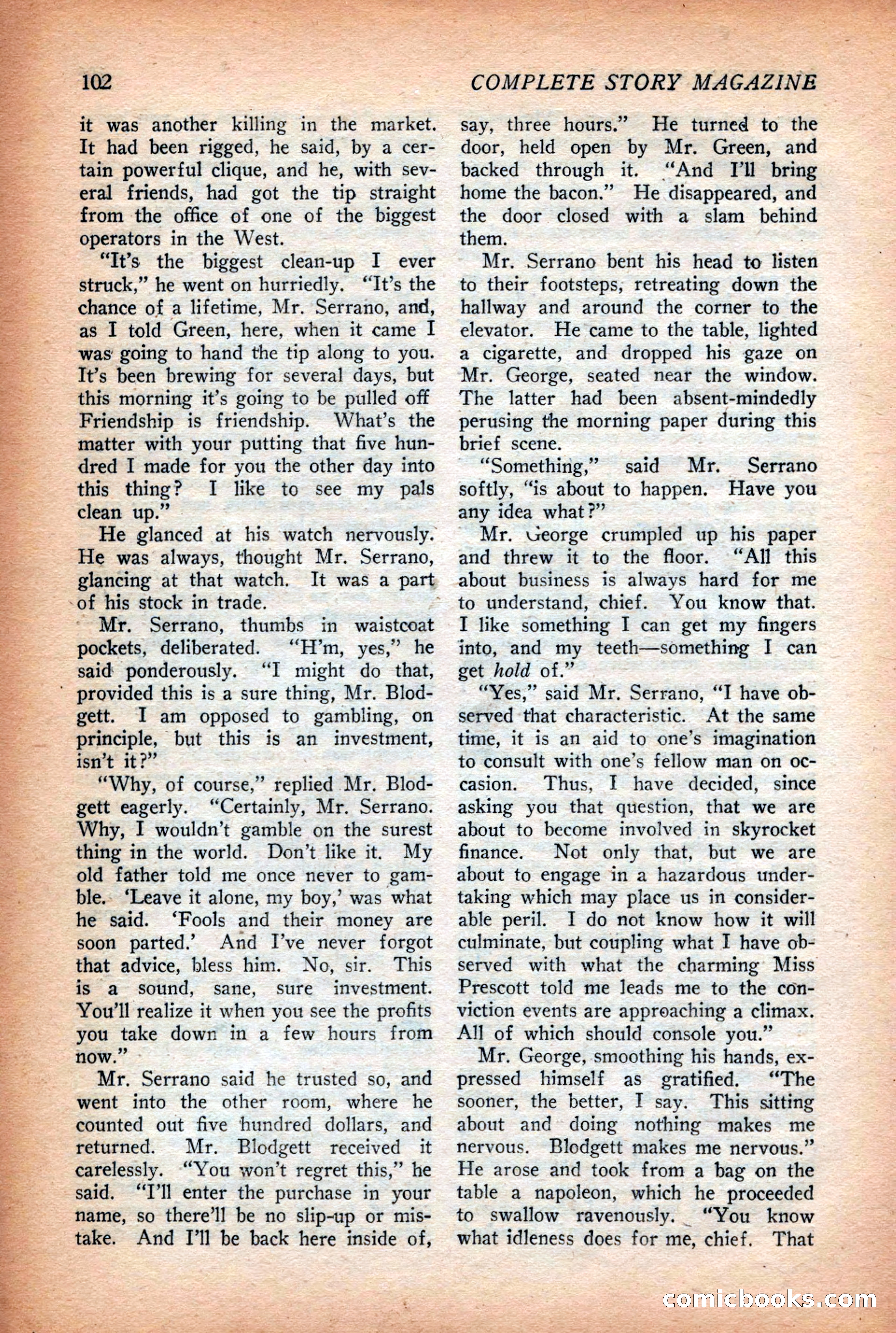 Complete Story Magazine, Vol. 4, No. 2 — page 112 of 170