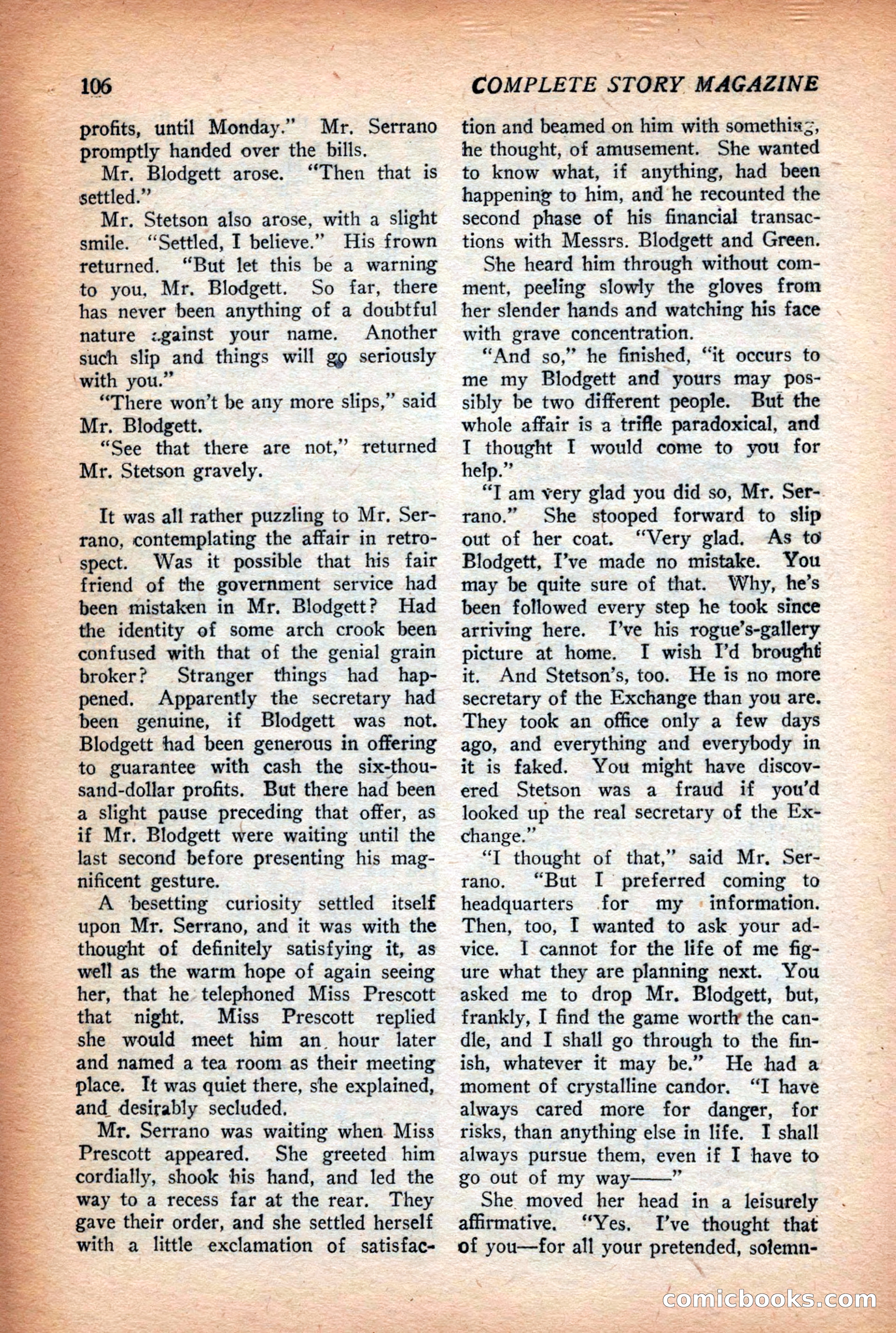 Complete Story Magazine, Vol. 4, No. 2 — page 116 of 170