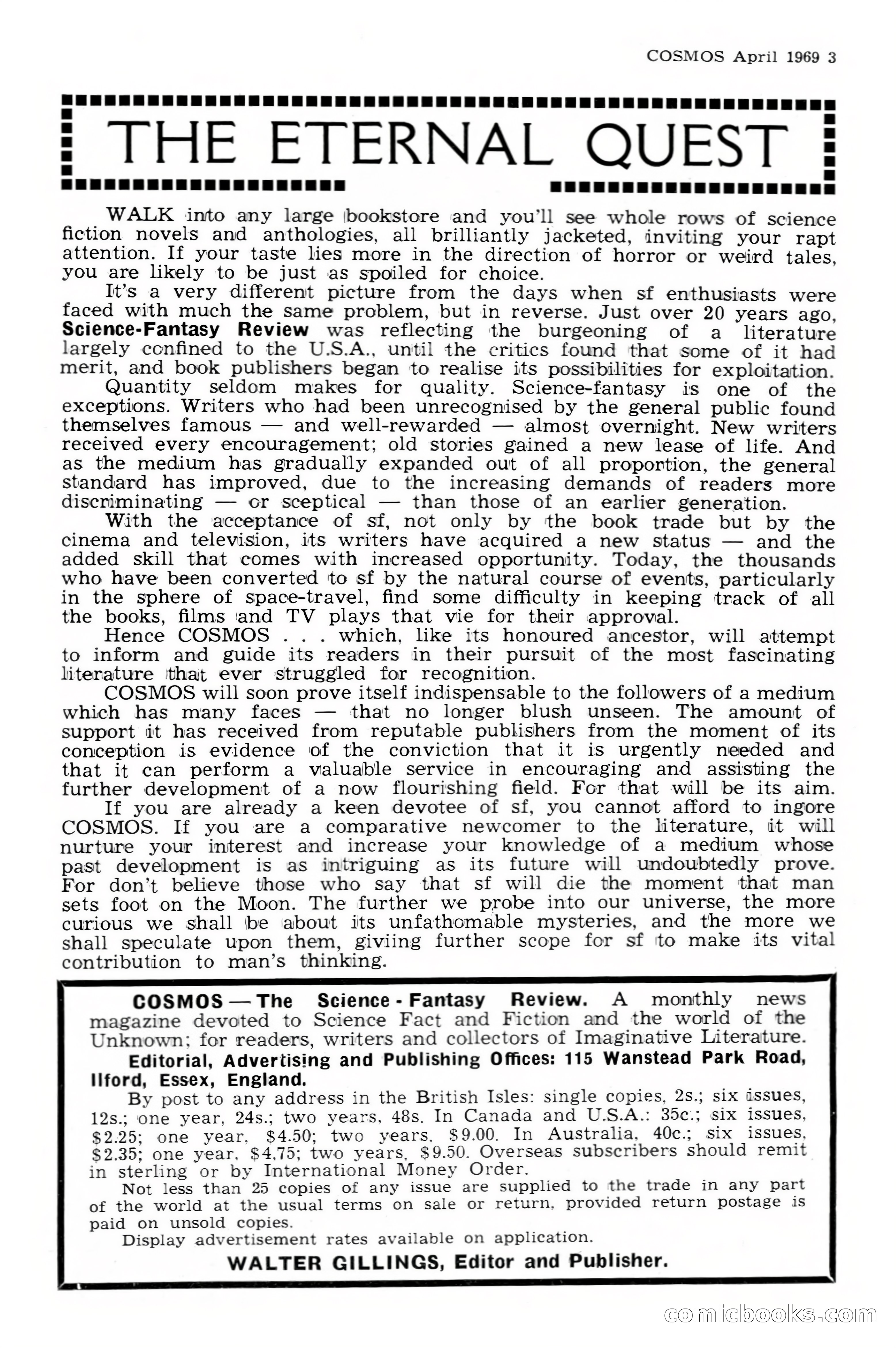 Cosmos Science-Fantasy Review, No. 1 — page 3 of 20