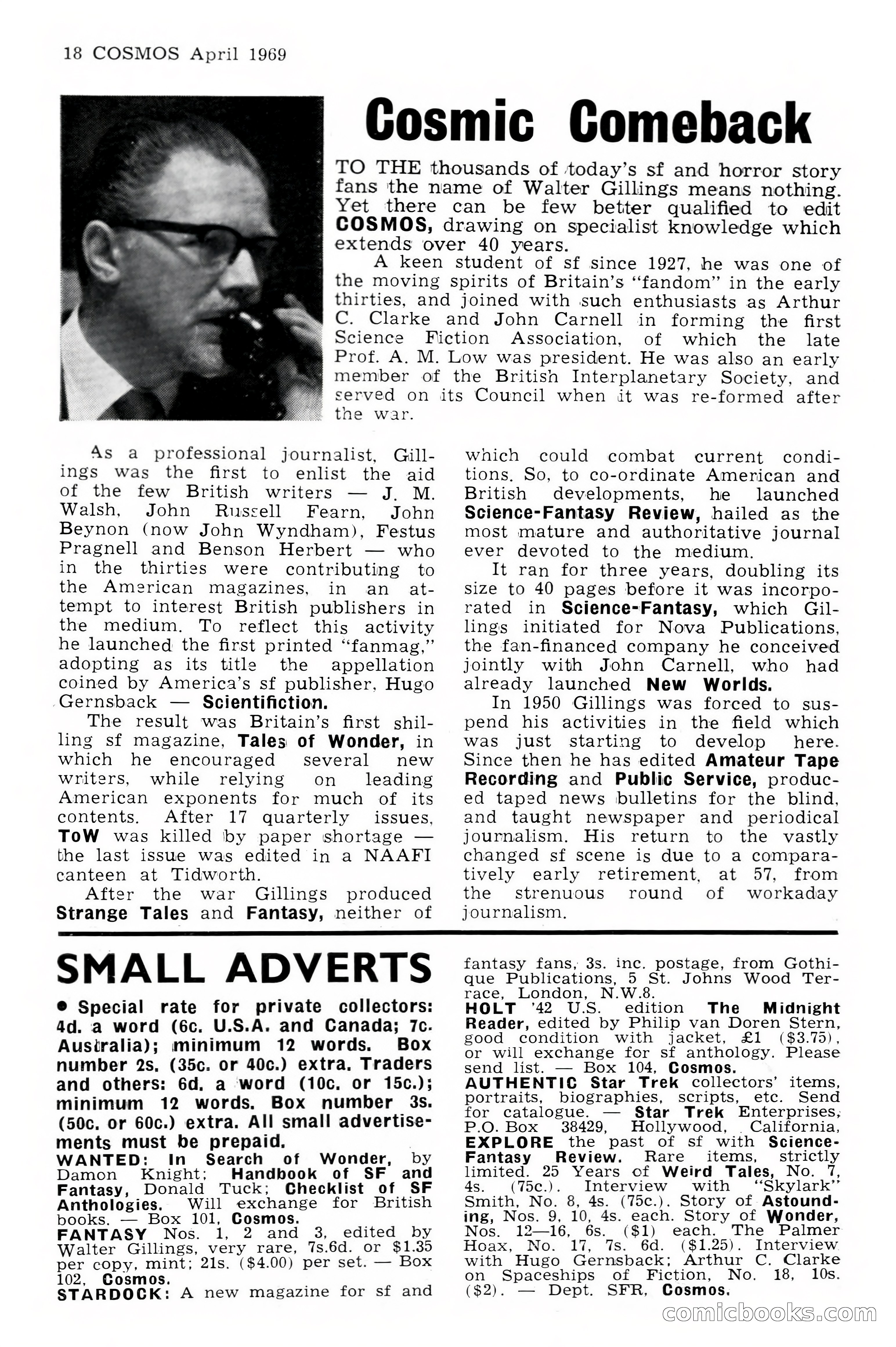 Cosmos Science-Fantasy Review, No. 1 — page 18 of 20