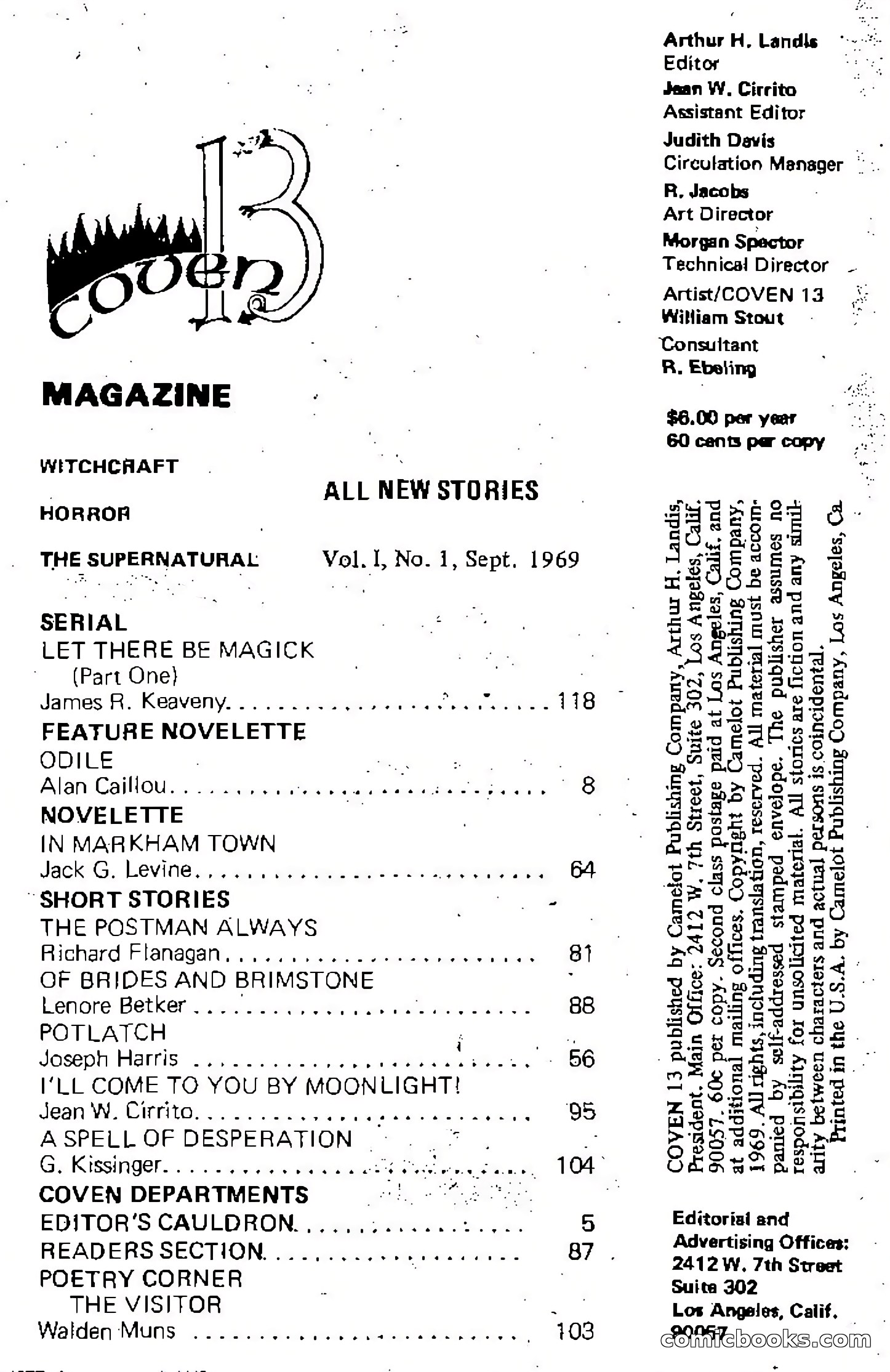 Coven 13, Vol. 1, No. 1 — page 3 of 148
