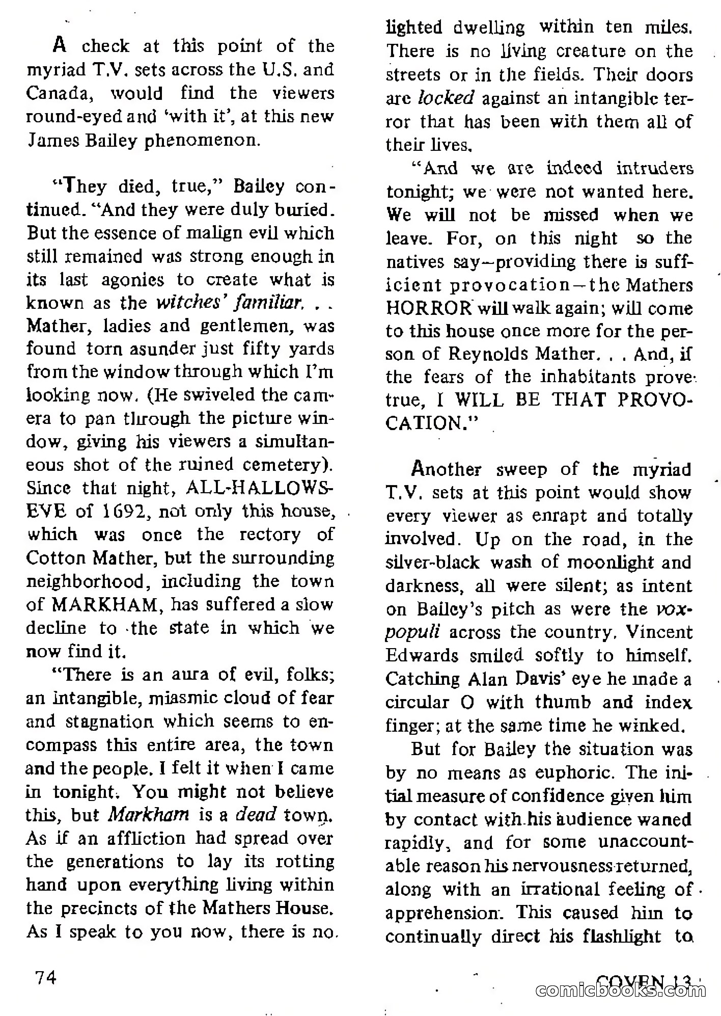 Coven 13, Vol. 1, No. 1 — page 74 of 148