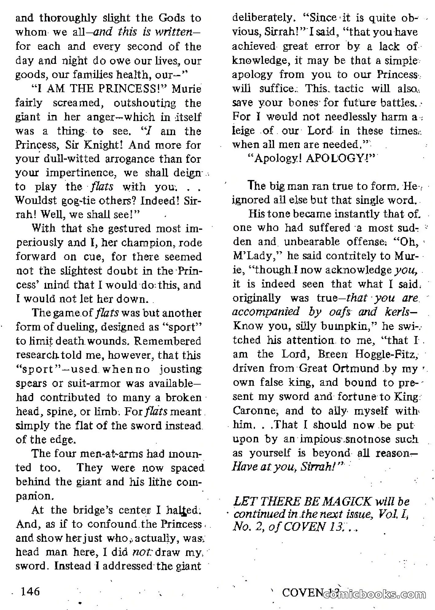 Coven 13, Vol. 1, No. 1 — page 146 of 148