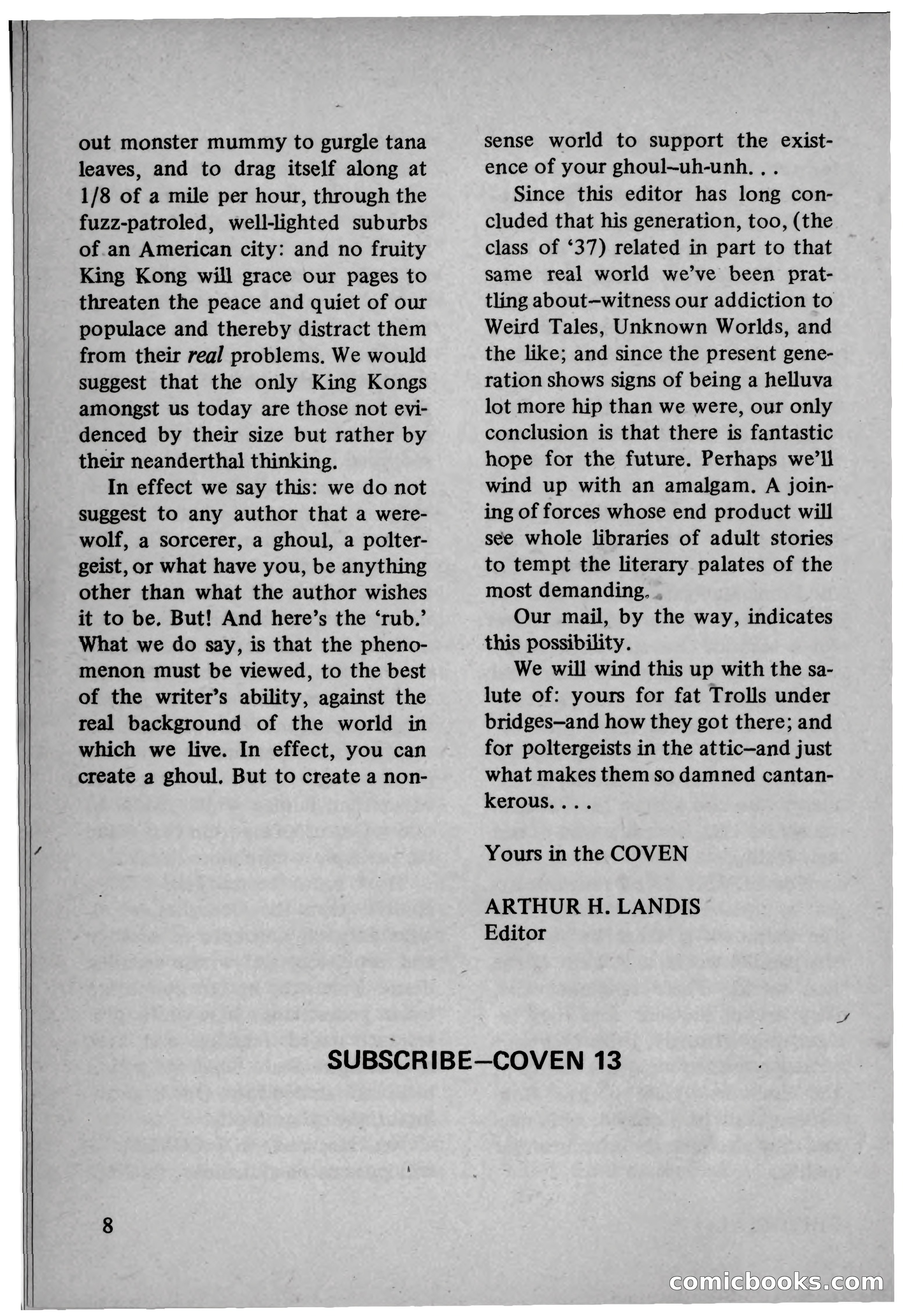 Coven 13, November 1969 — page 8 of 147