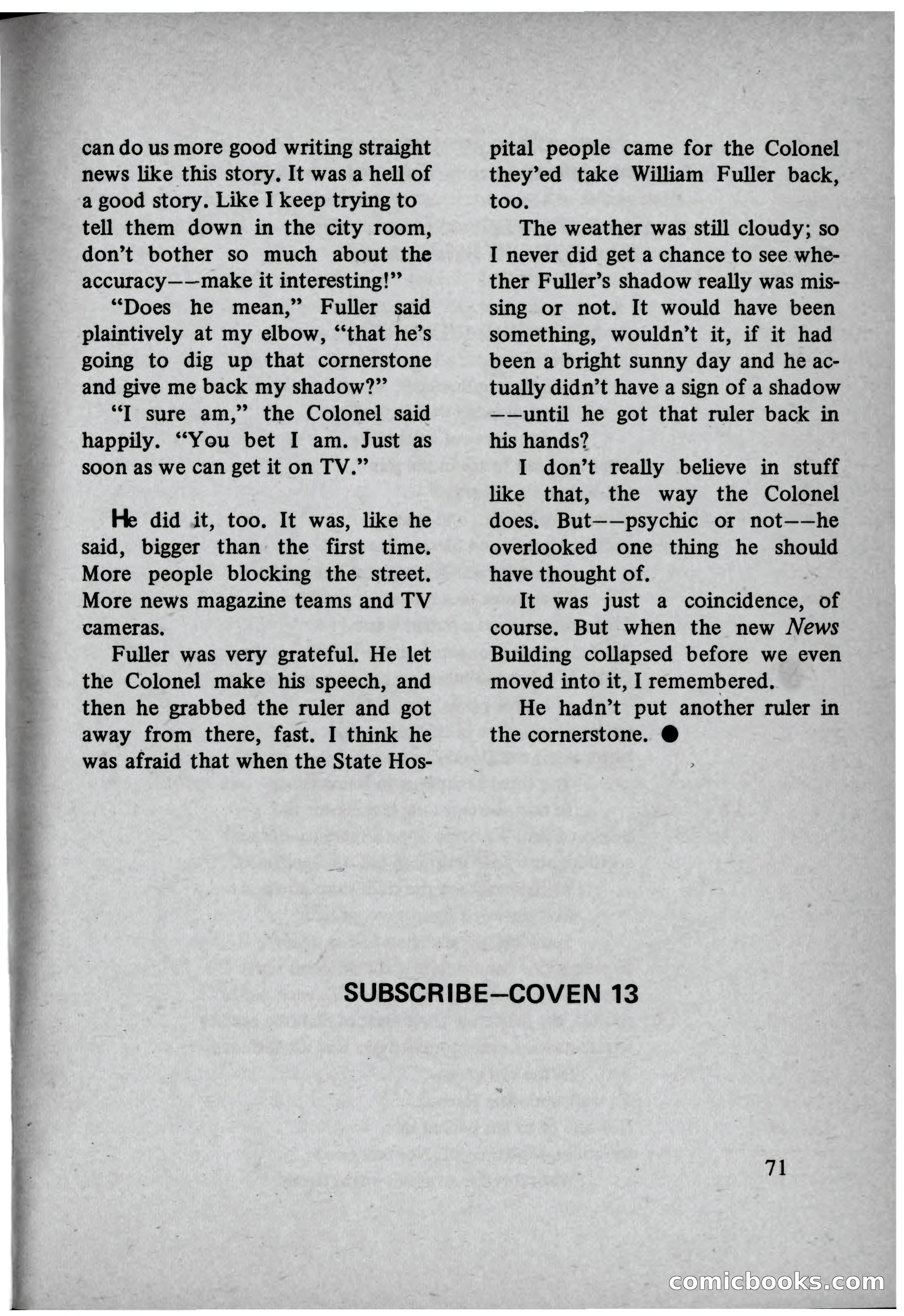 Coven 13, November 1969 — page 71 of 147