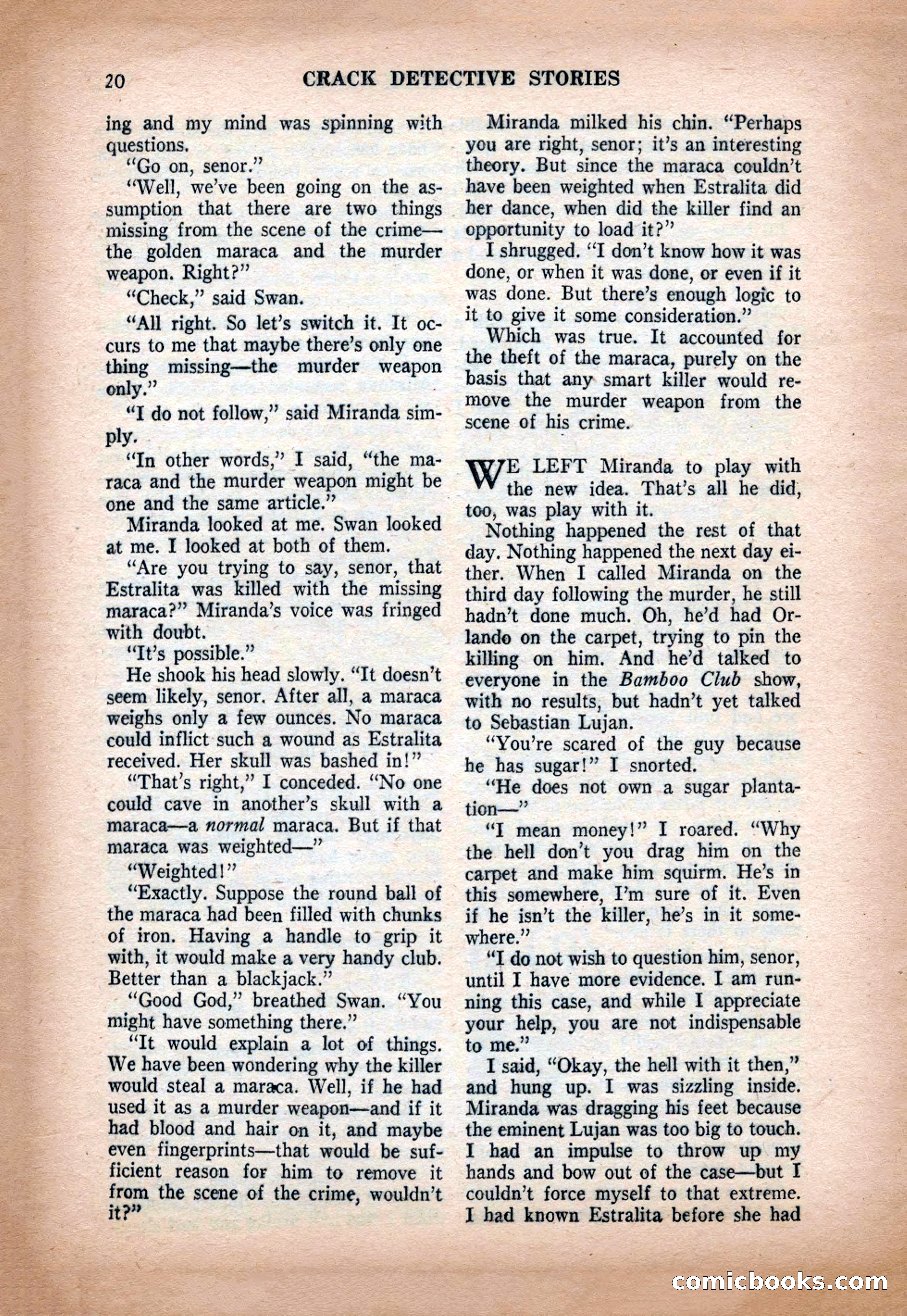 Crack Detective and Mystery Stories, December 1956 — page 20 of 100