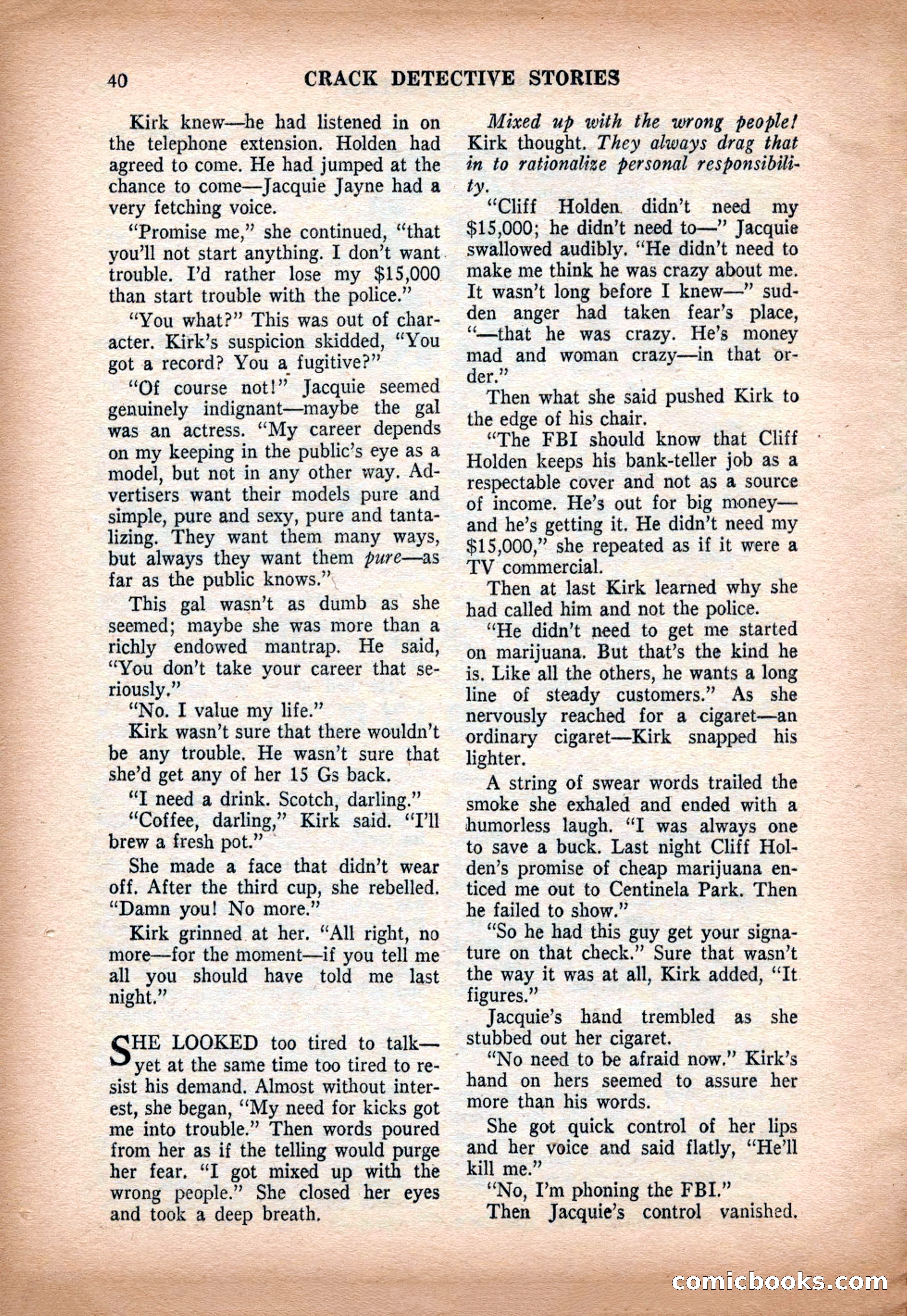 Crack Detective and Mystery Stories, December 1956 — page 40 of 100