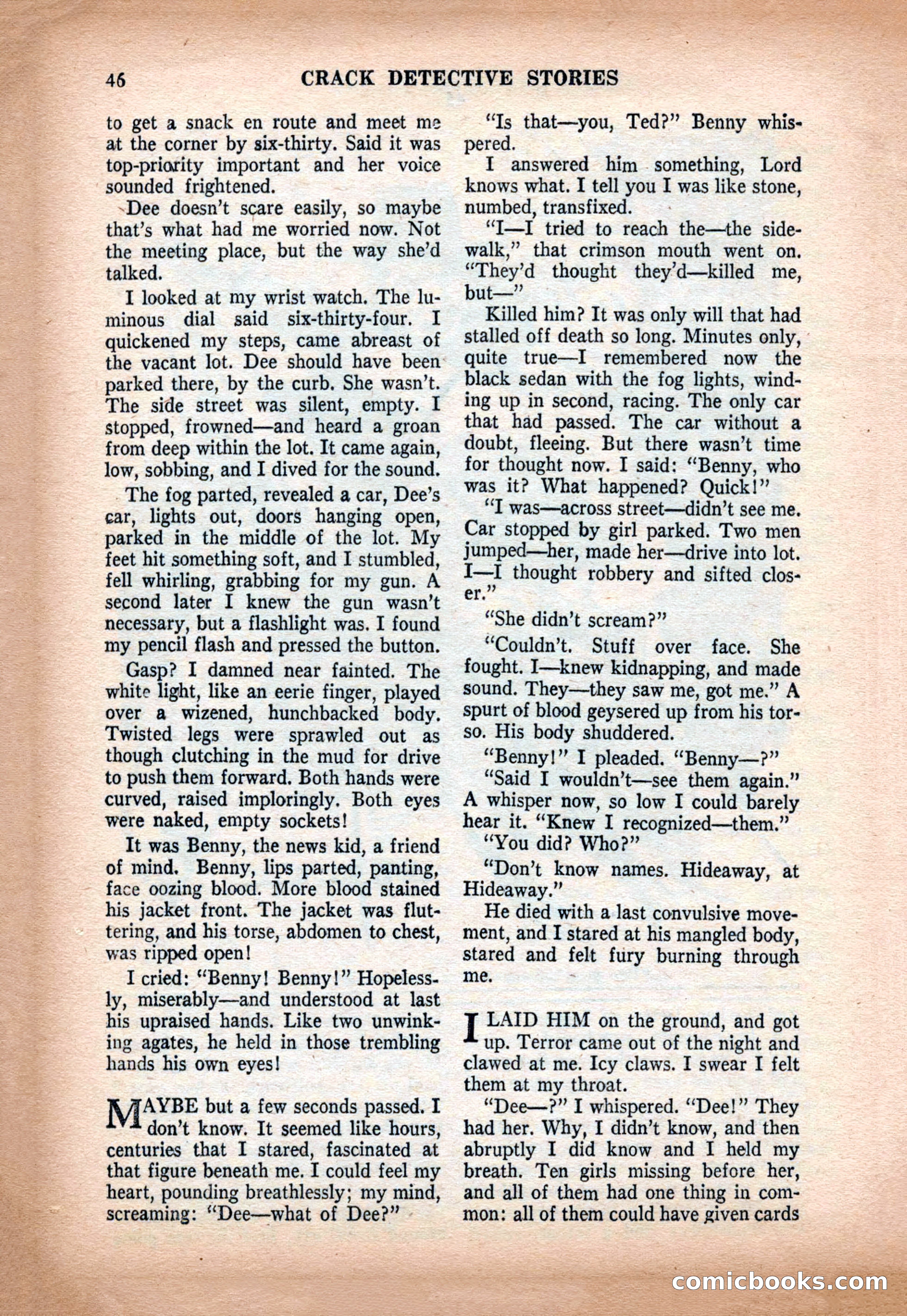 Crack Detective and Mystery Stories, December 1956 — page 46 of 100