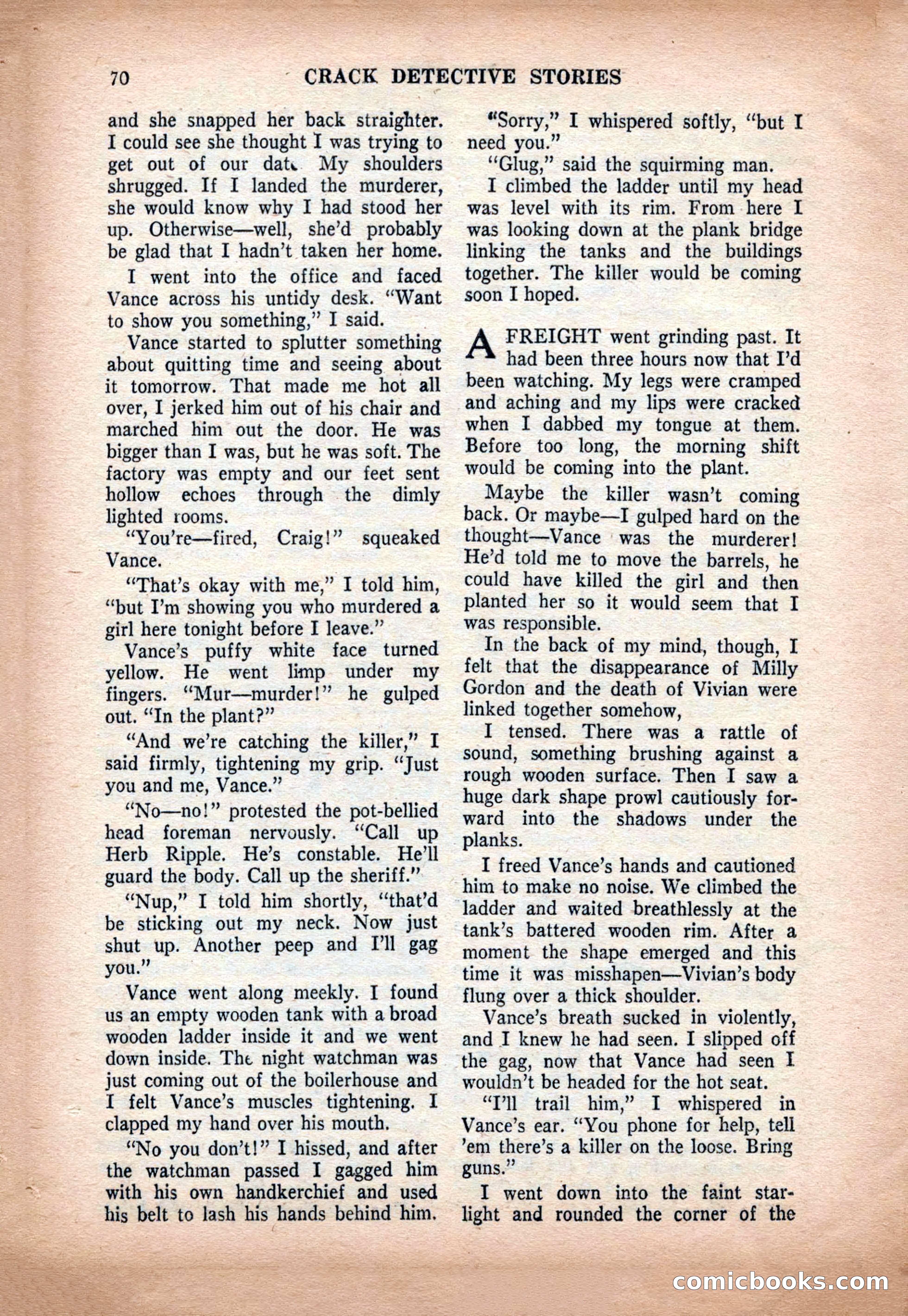 Crack Detective and Mystery Stories, December 1956 — page 70 of 100