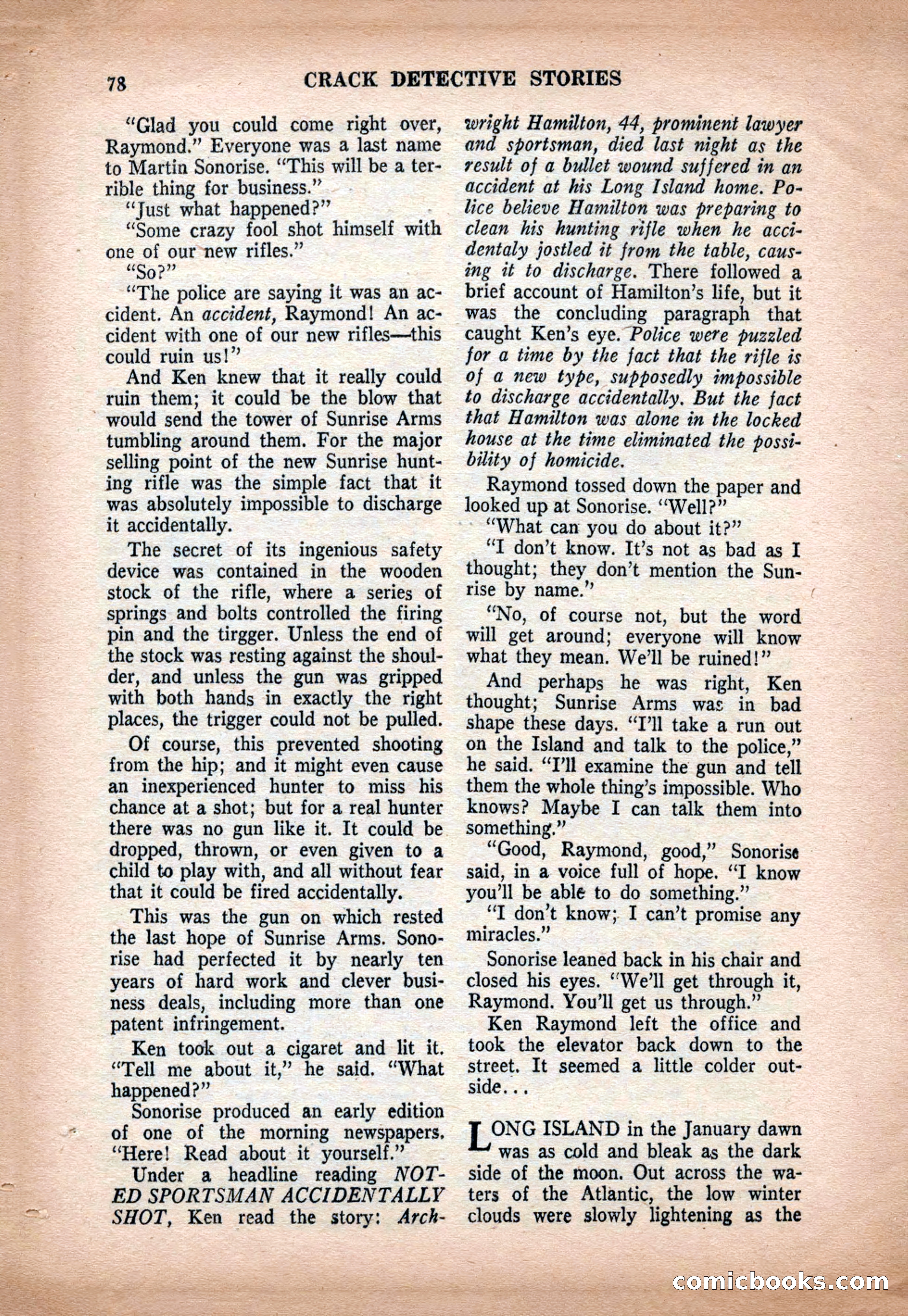 Crack Detective and Mystery Stories, December 1956 — page 78 of 100