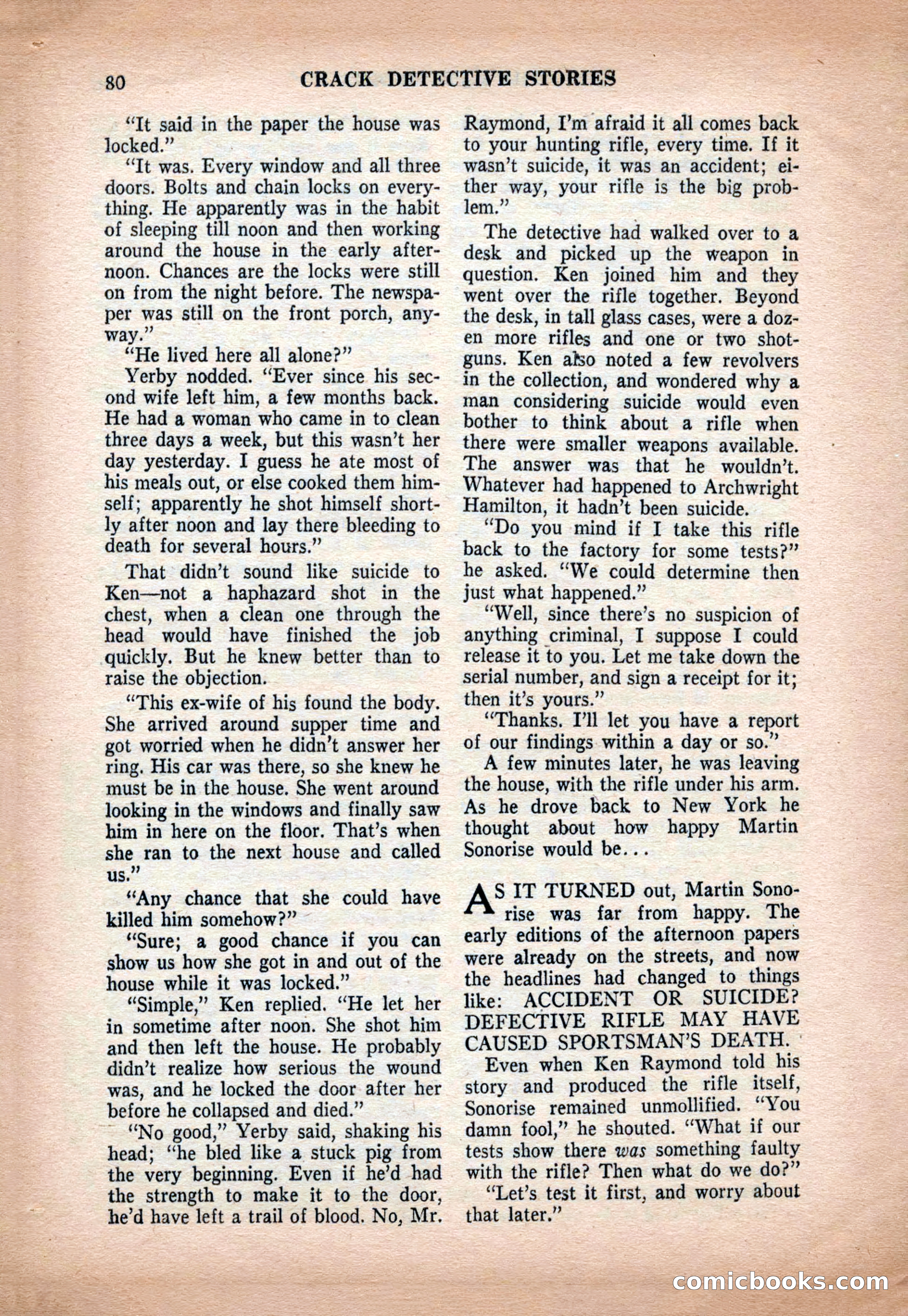 Crack Detective and Mystery Stories, December 1956 — page 80 of 100