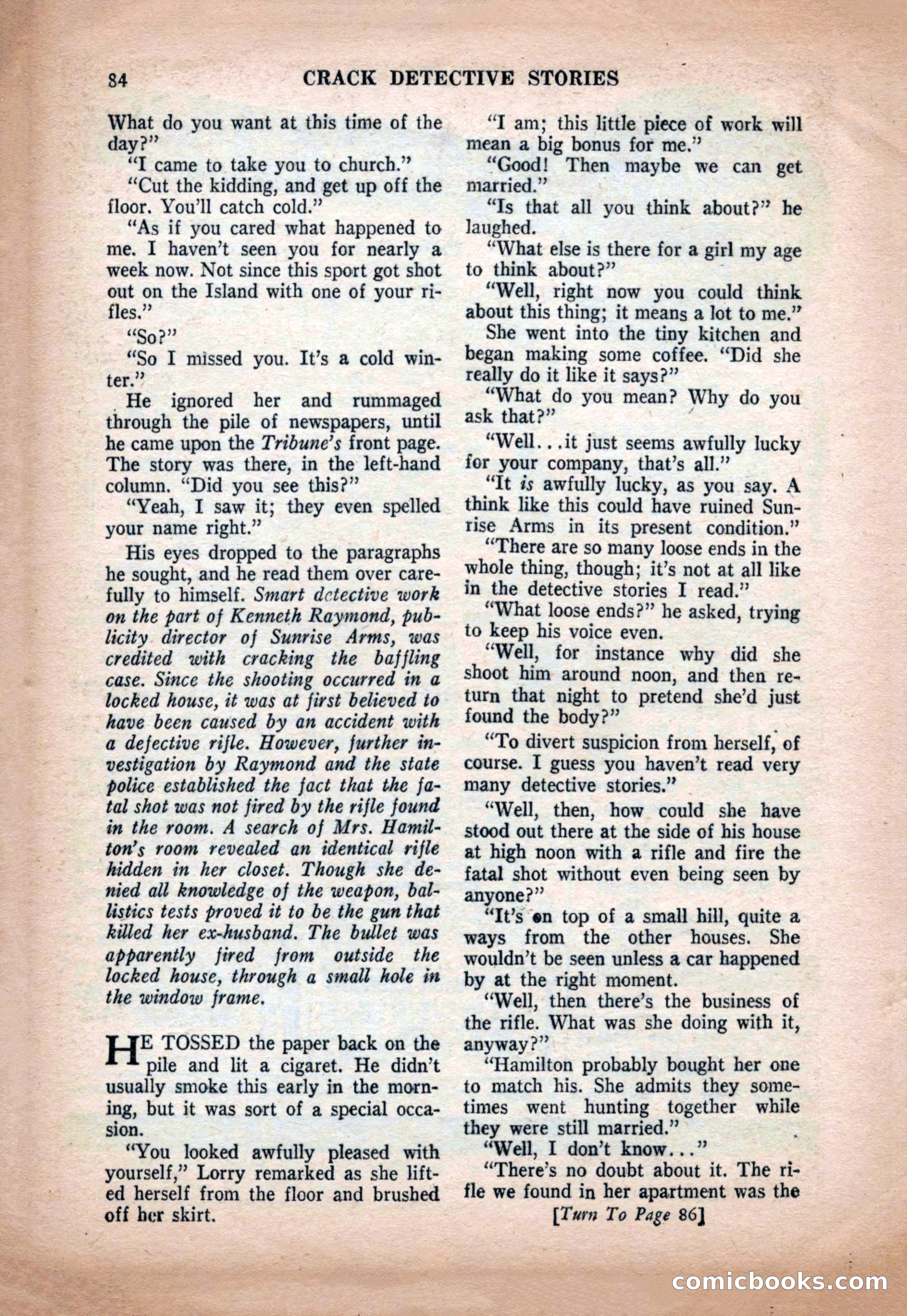 Crack Detective and Mystery Stories, December 1956 — page 84 of 100