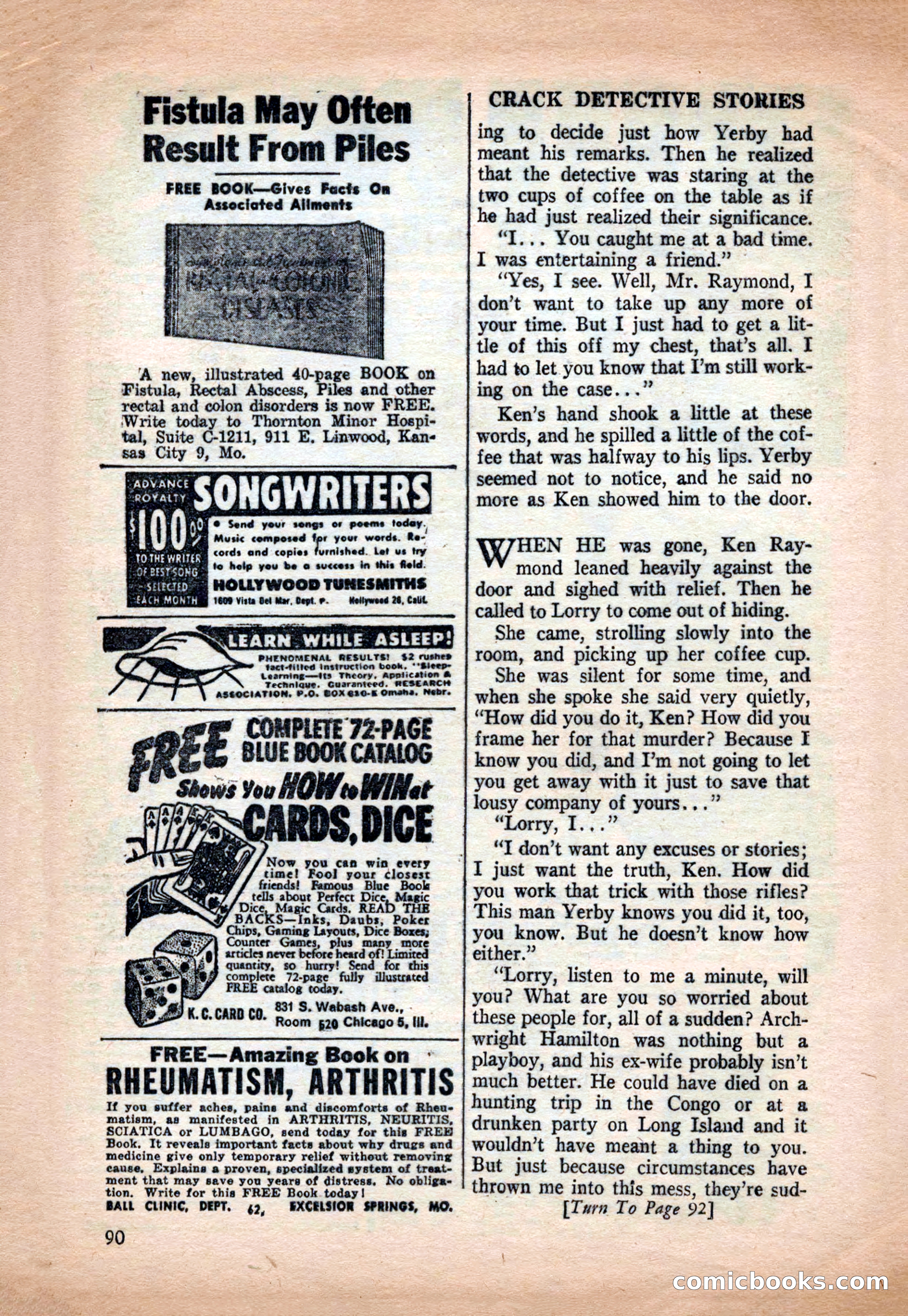 Crack Detective and Mystery Stories, December 1956 — page 90 of 100