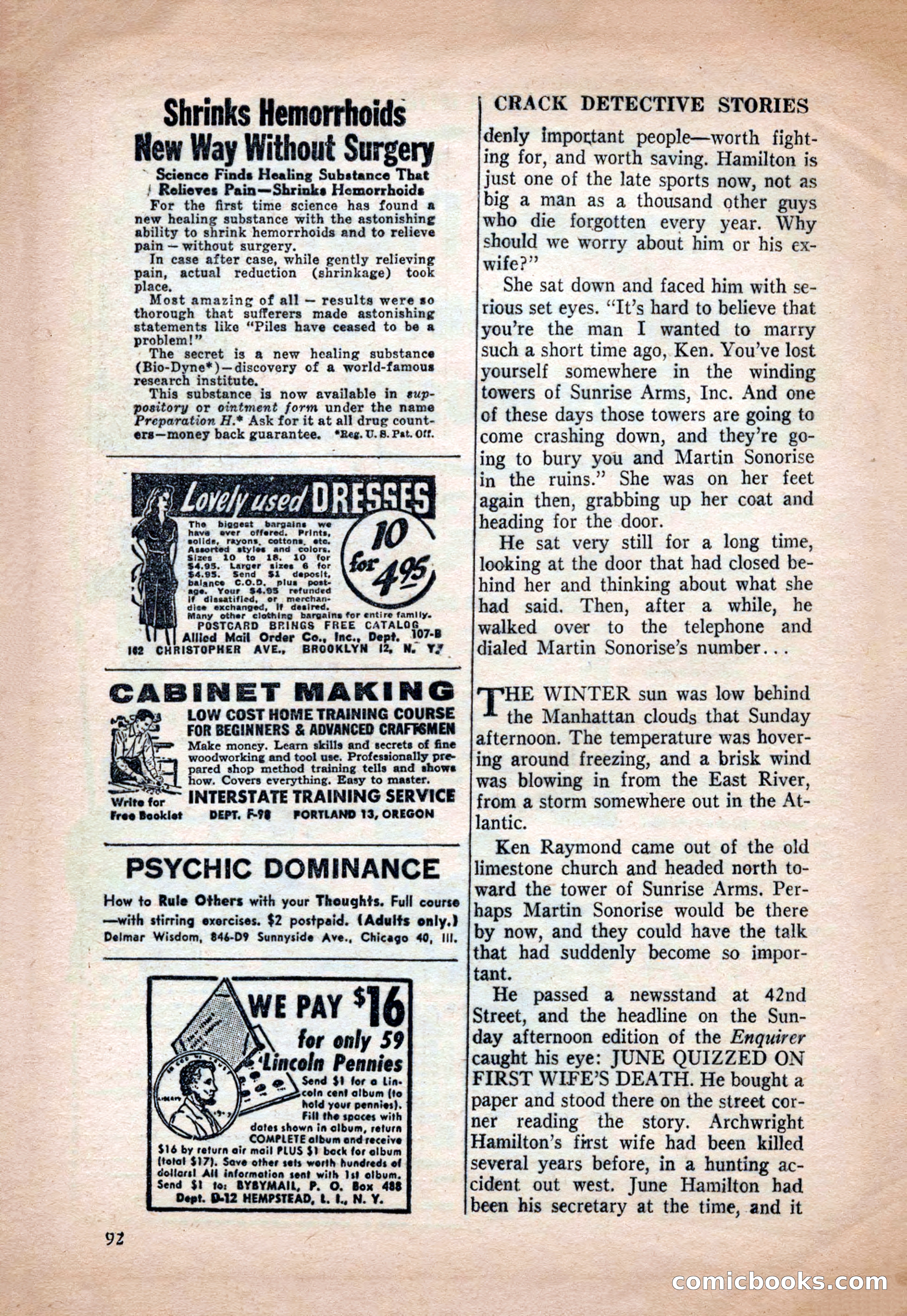 Crack Detective and Mystery Stories, December 1956 — page 92 of 100