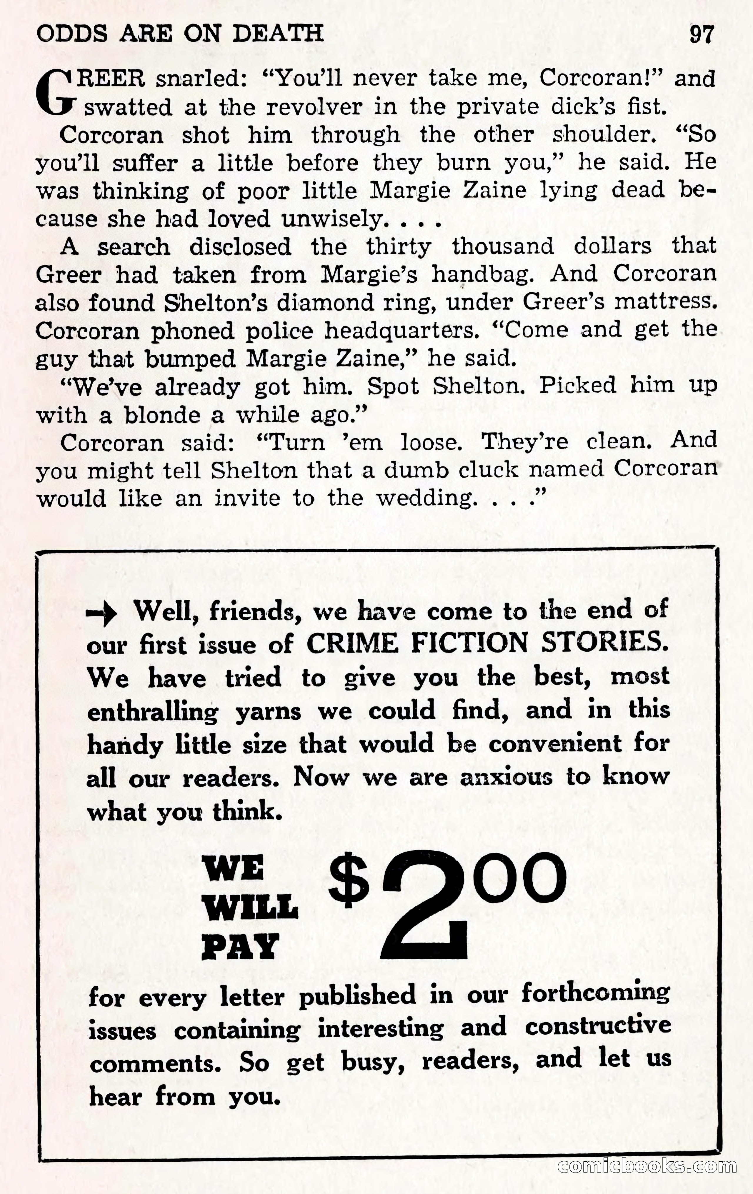 Crime Fiction Stories, December 1950 — page 97 of 101