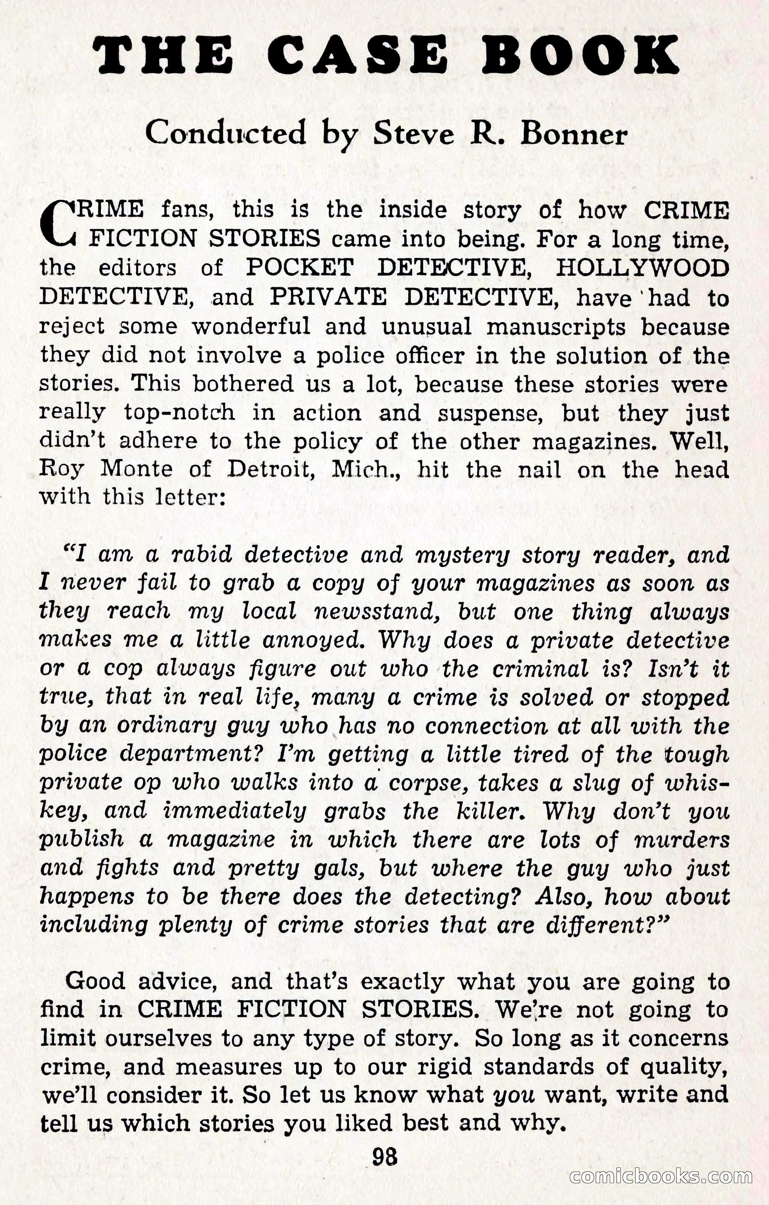 Crime Fiction Stories, December 1950 — page 98 of 101