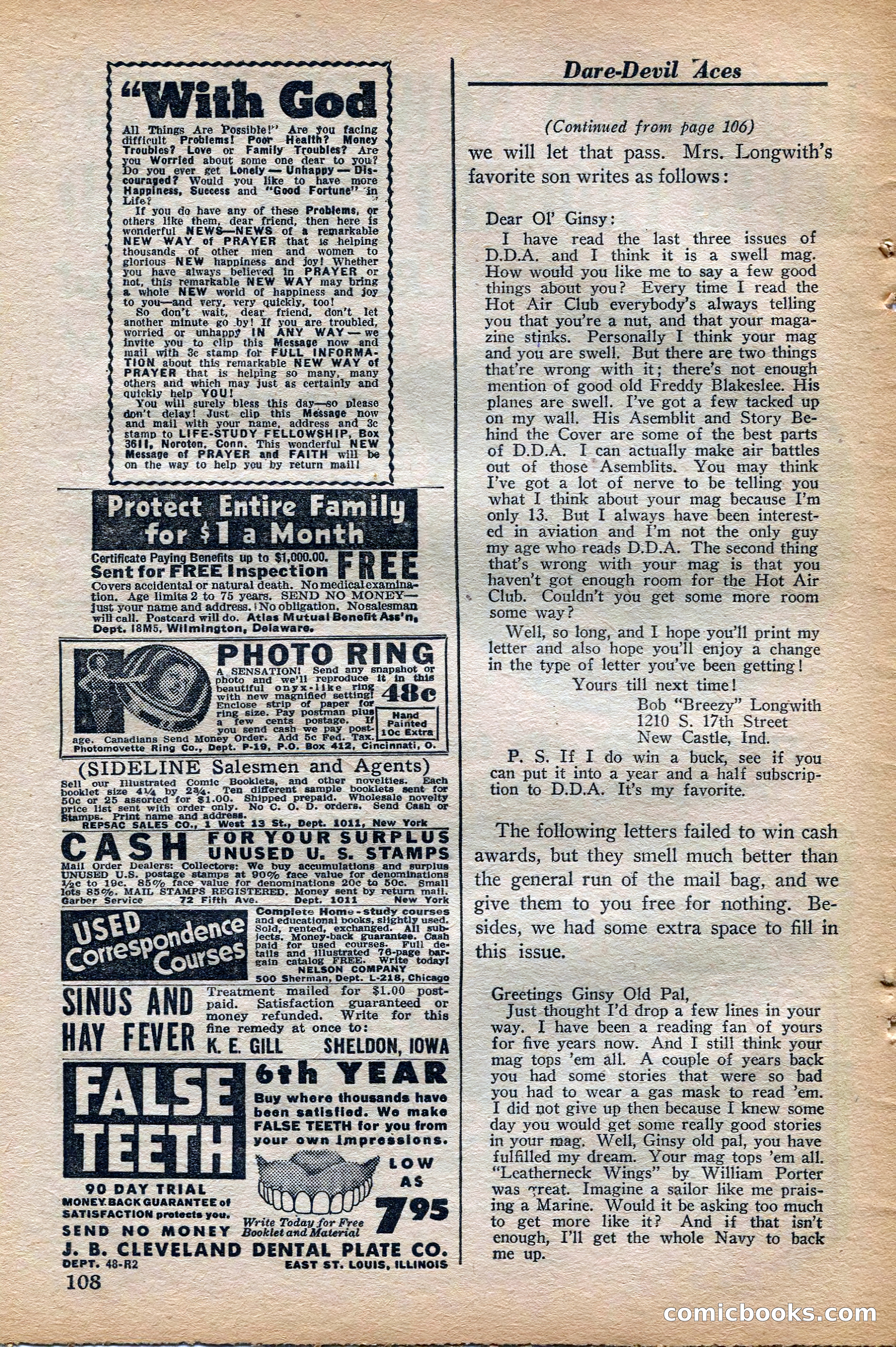 Dare-Devil Aces, November 1942 — page 110 of 118