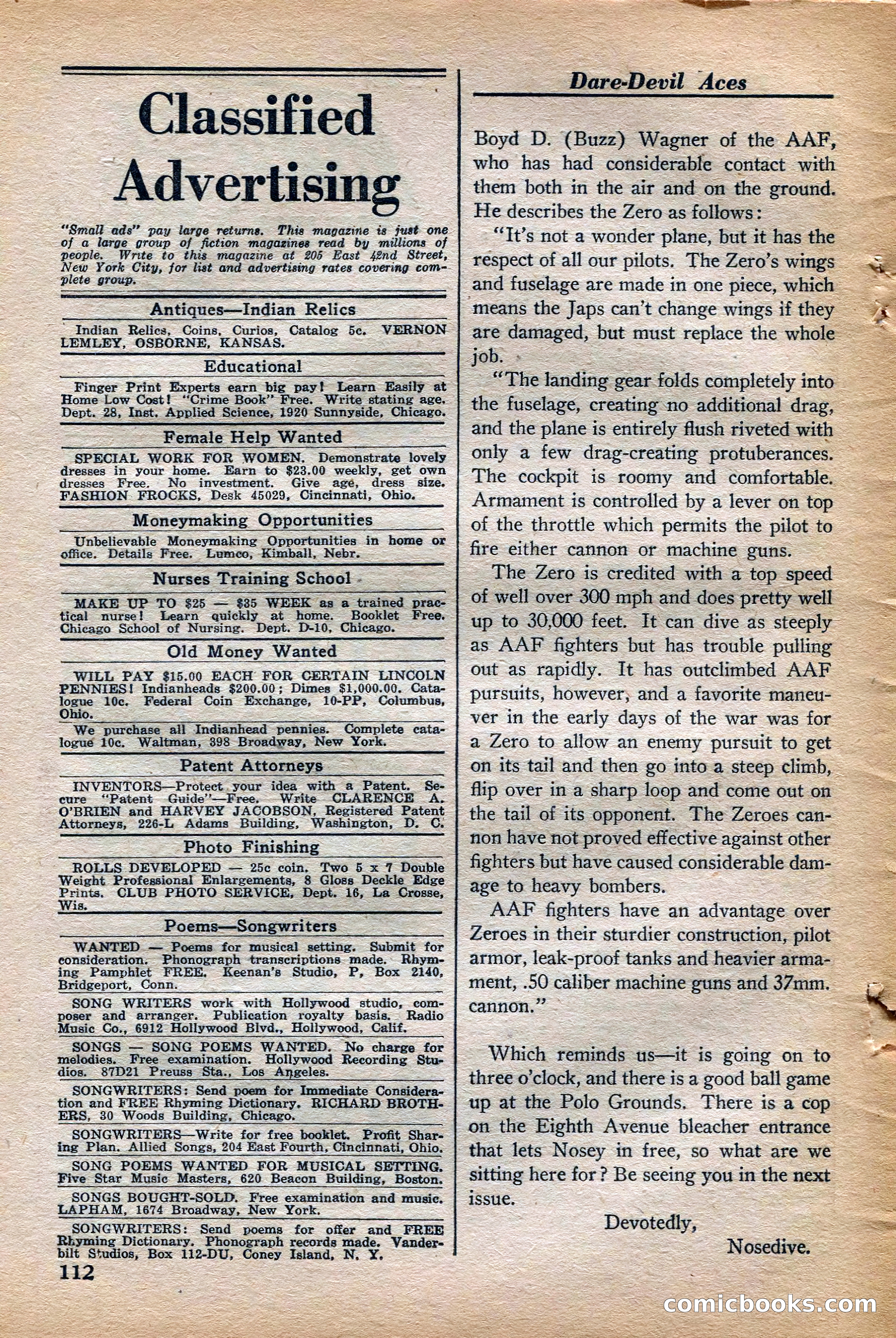Dare-Devil Aces, November 1942 — page 114 of 118