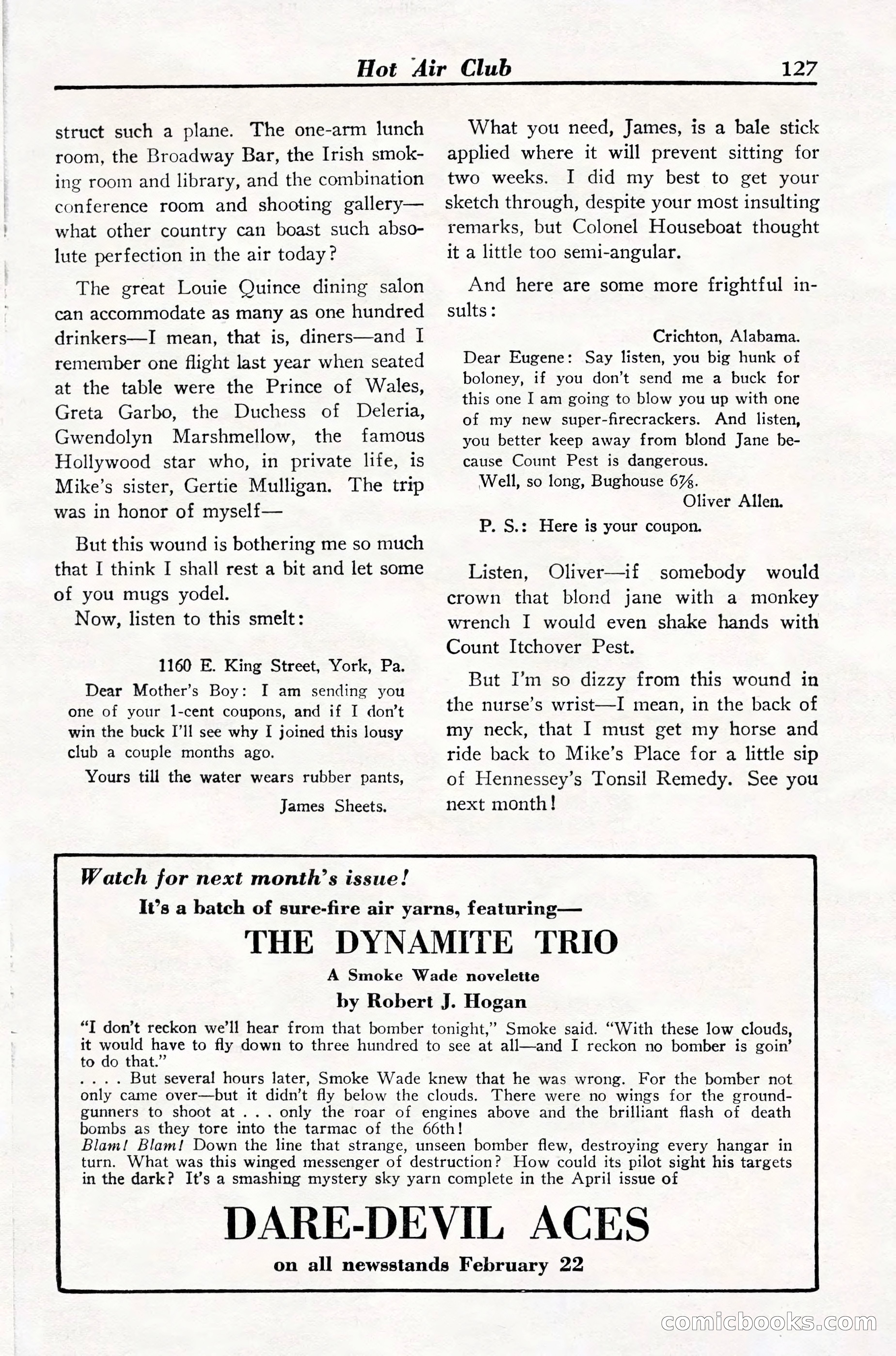 Dare-Devil Aces, March 1935 — page 129 of 132