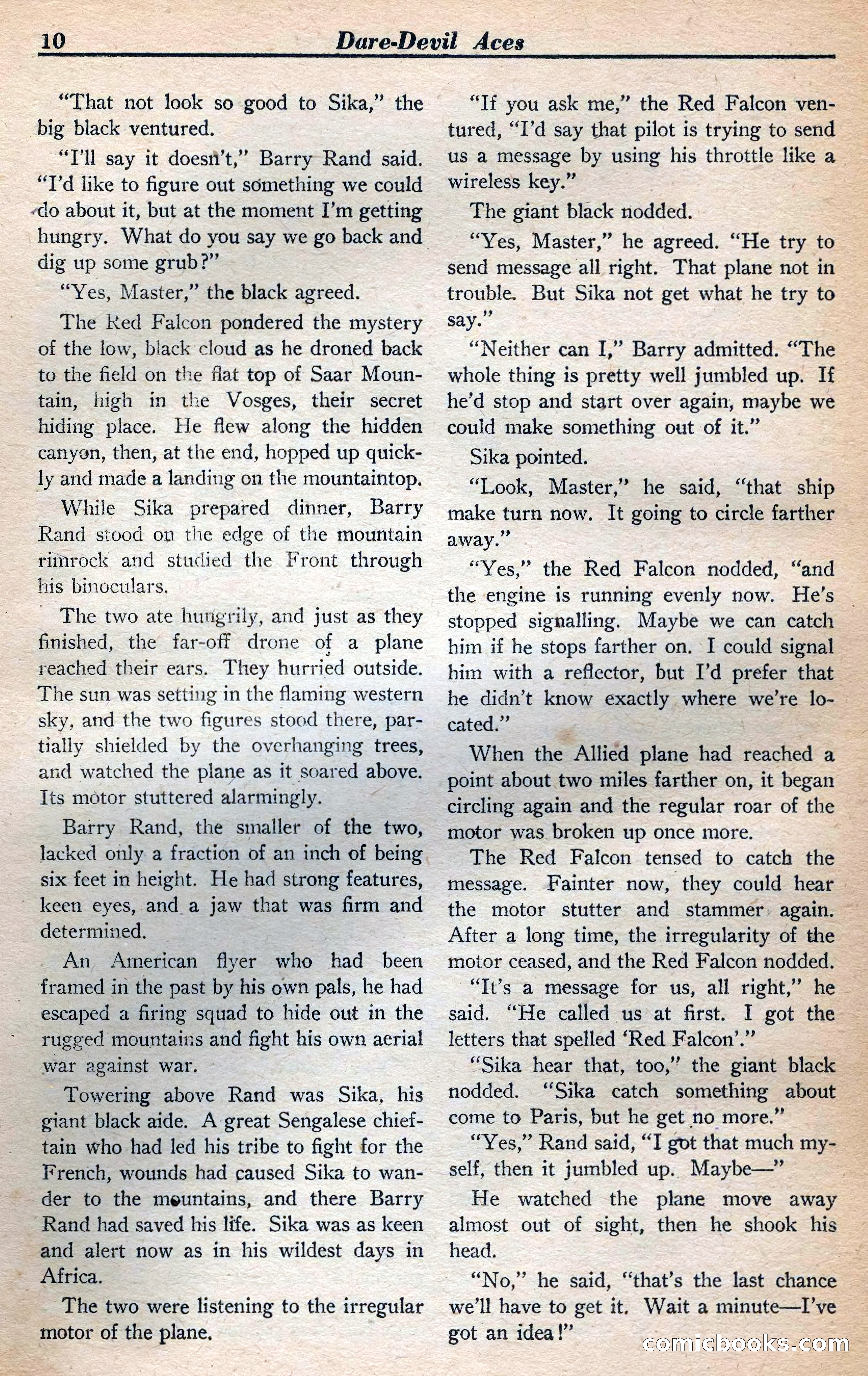 Dare-Devil Aces, January 1938 — page 11 of 116