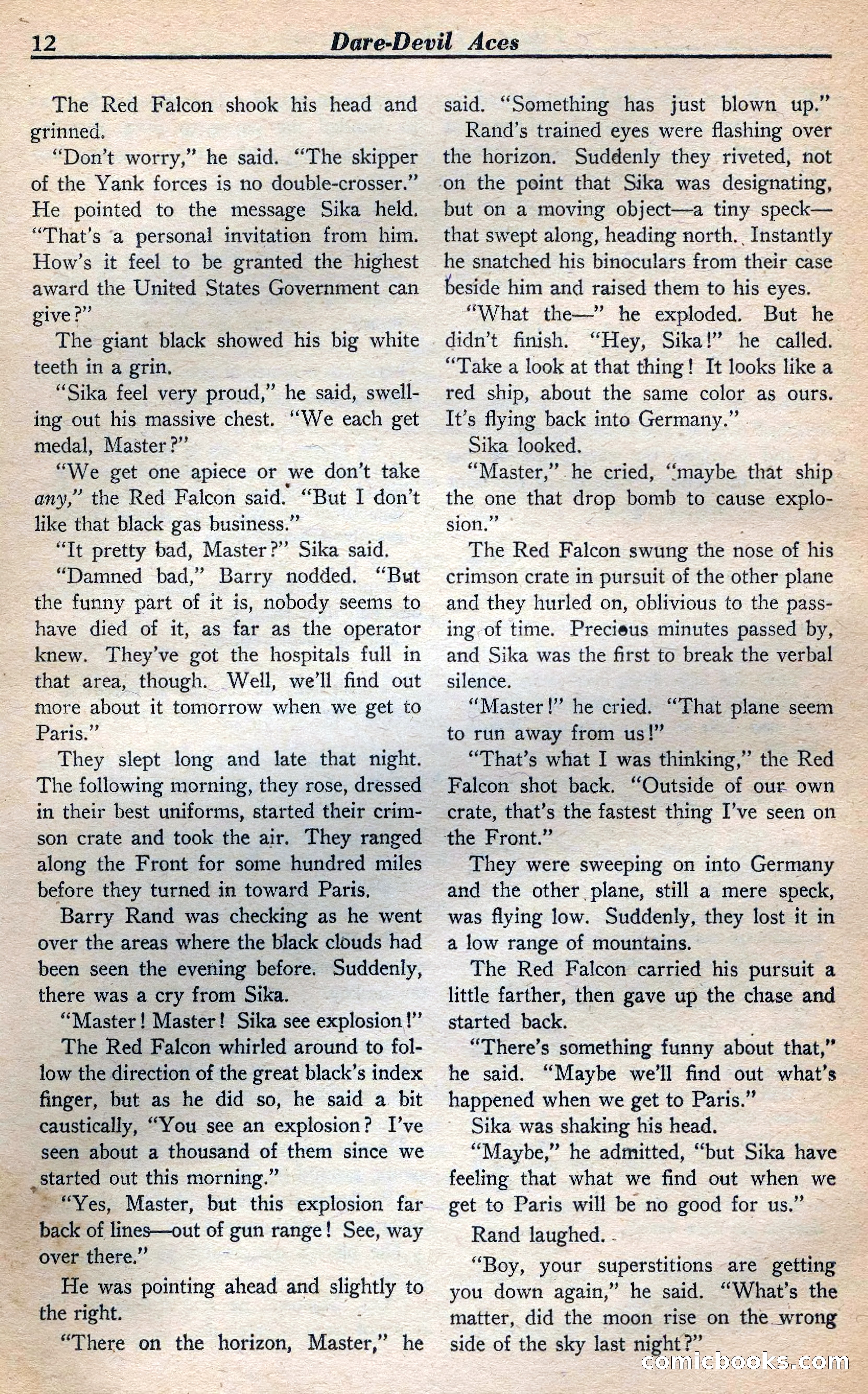 Dare-Devil Aces, January 1938 — page 13 of 116