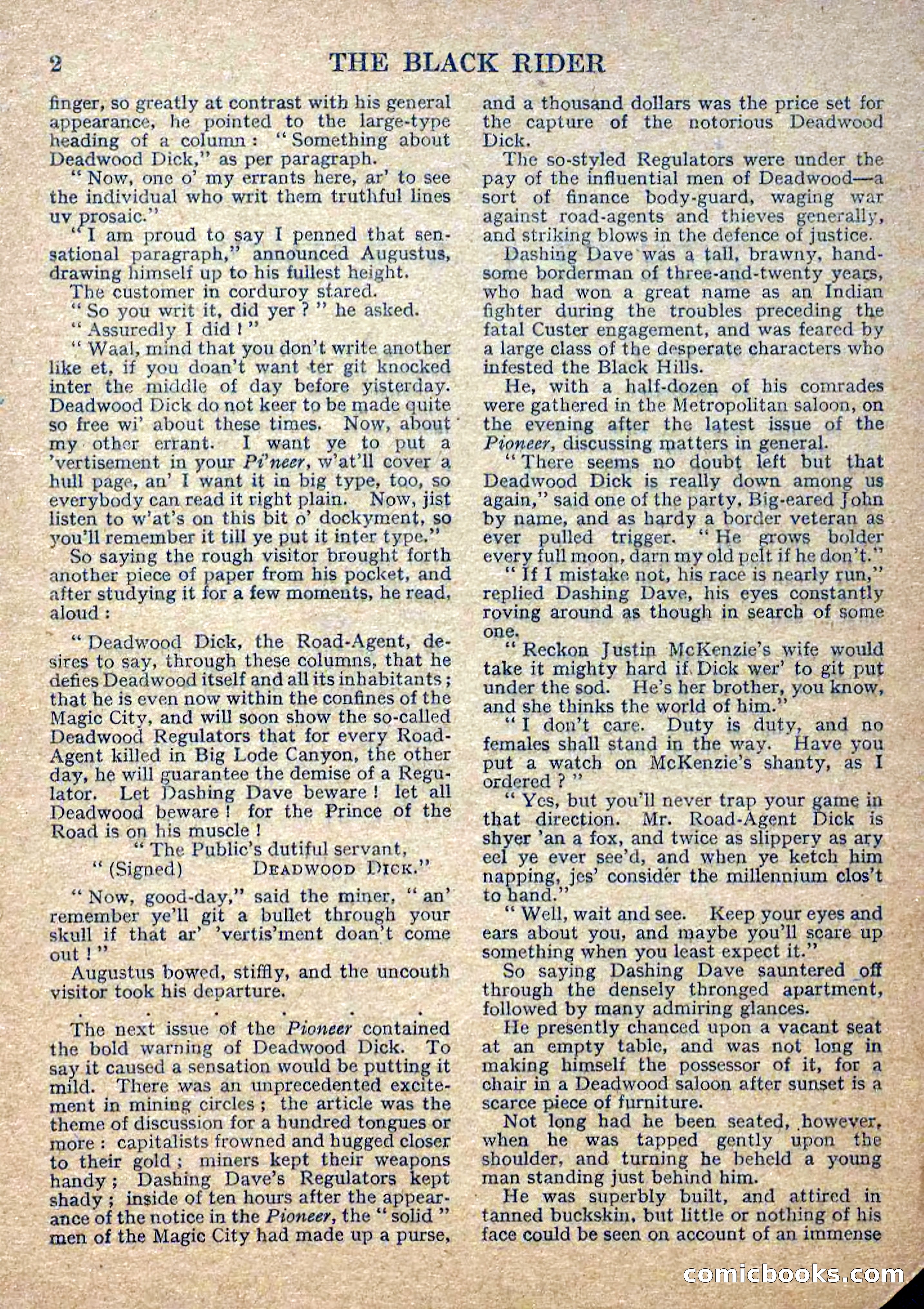 Deadwood Dick Library No. 2: The Black Rider — page 4 of 36
