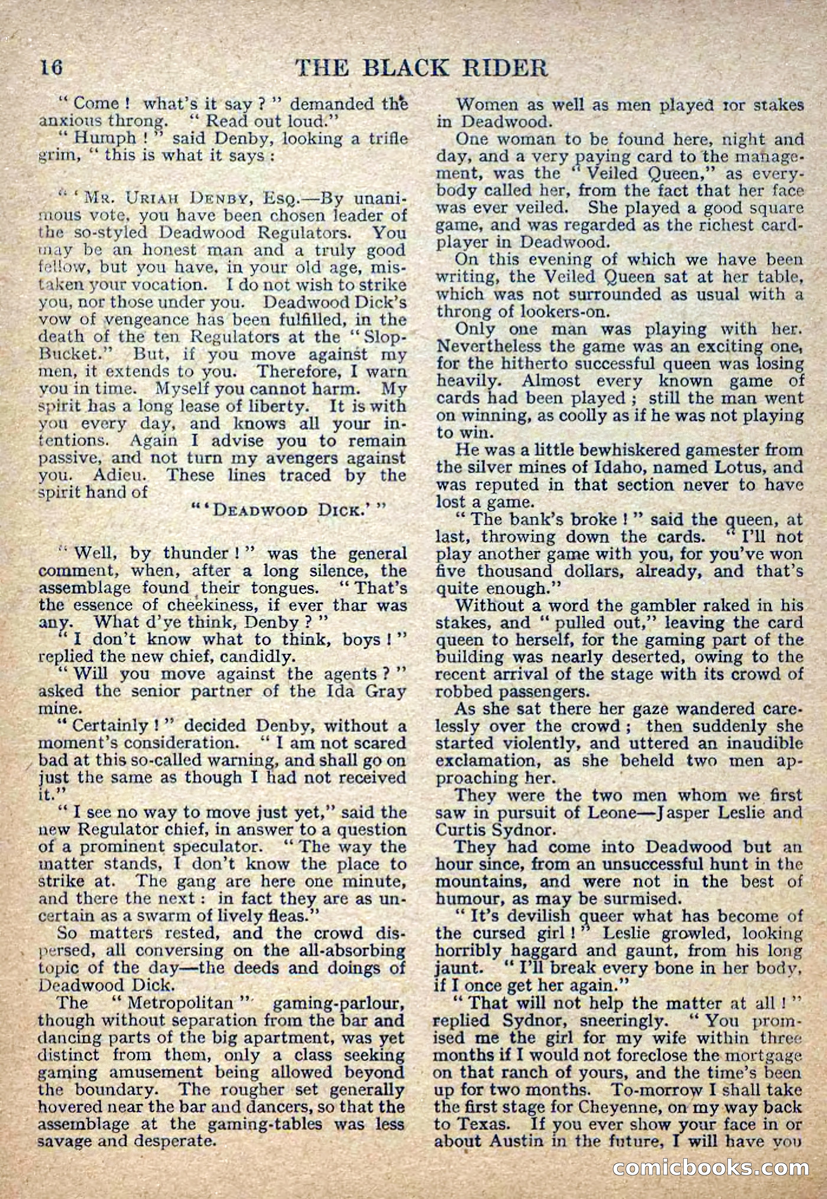Deadwood Dick Library No. 2: The Black Rider — page 18 of 36