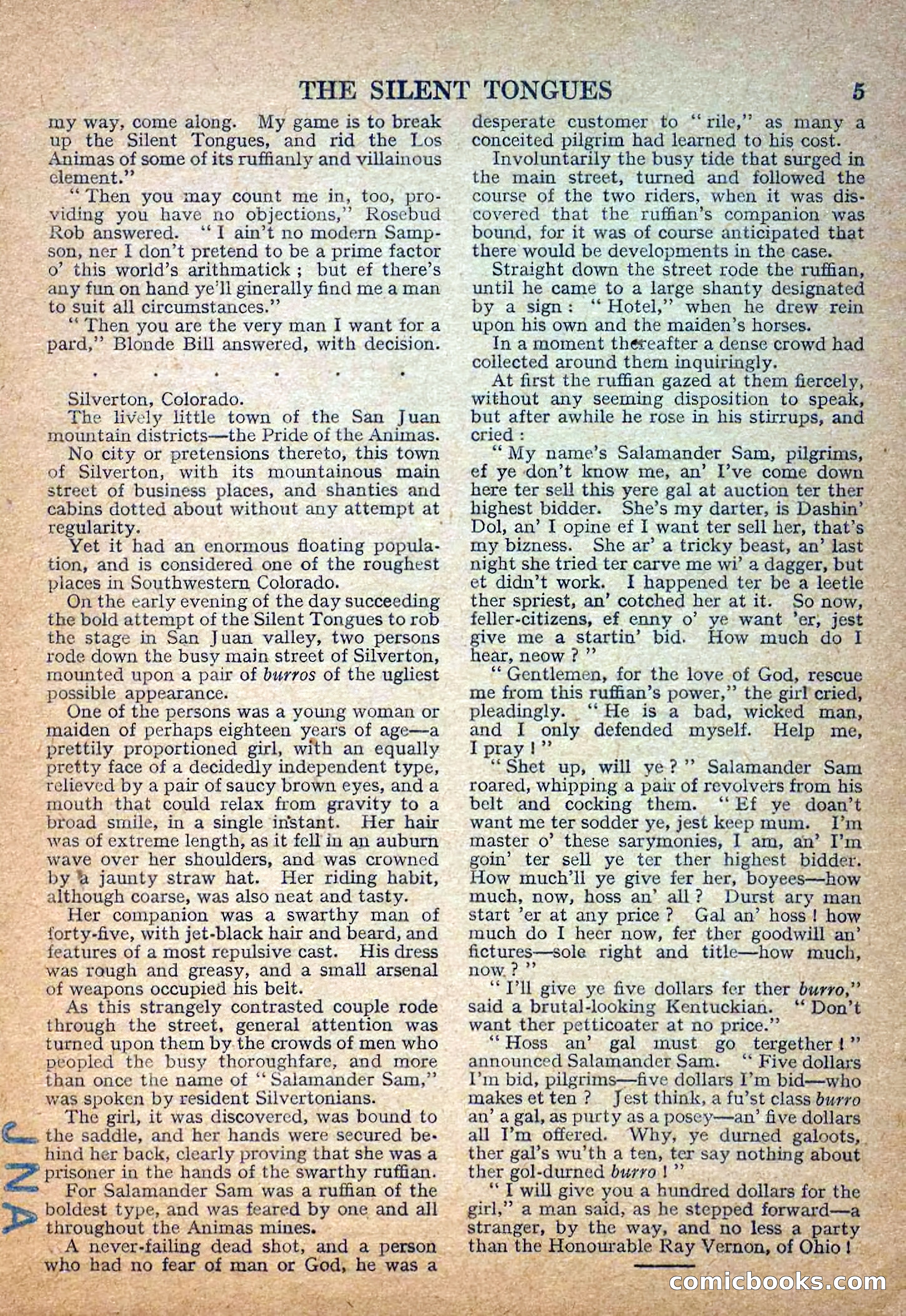 Deadwood Dick Library No. 29: The Silent Tongues — page 7 of 36