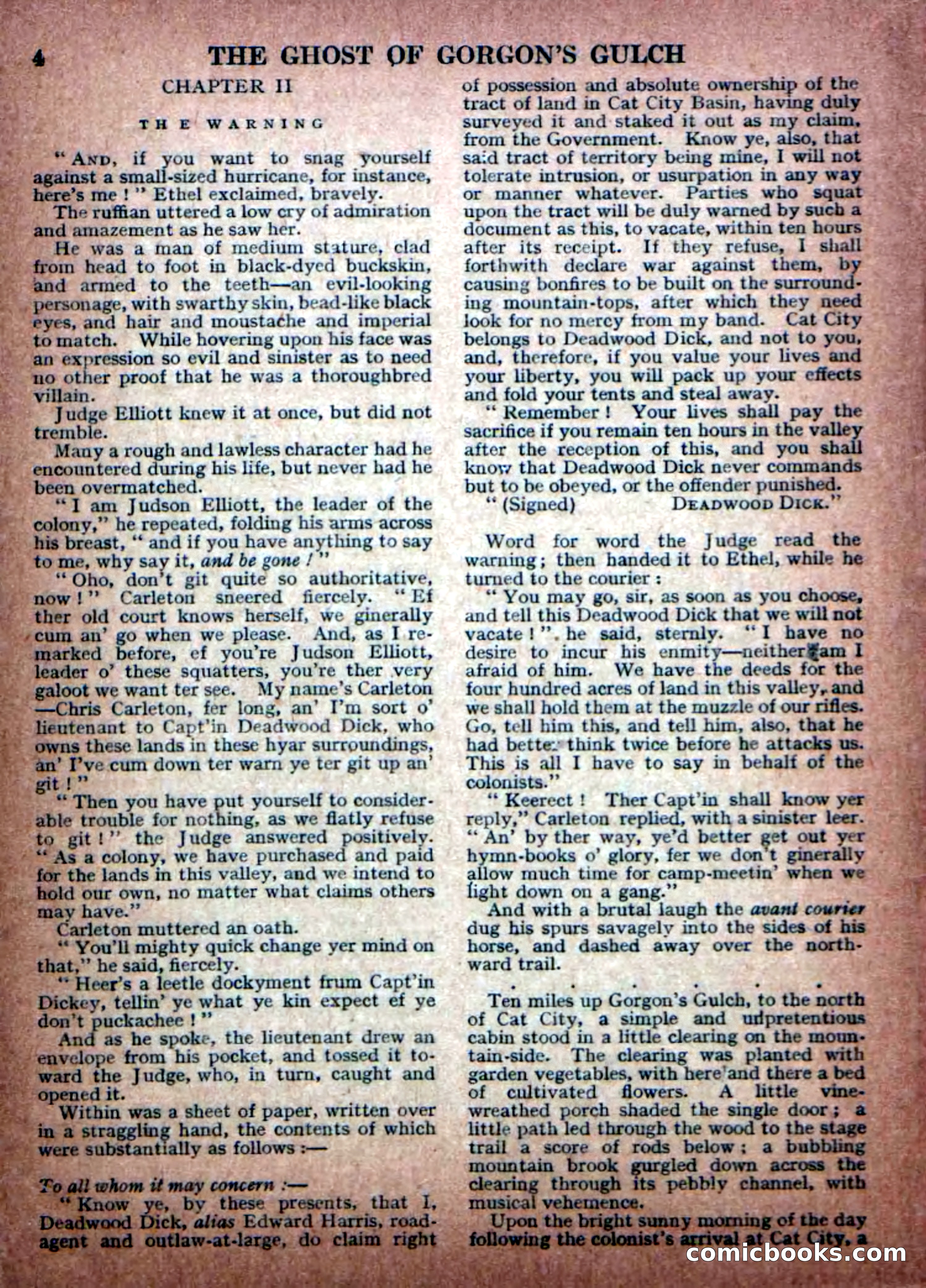 Deadwood Dick Library No. 30: The Ghost of Gorgons Gulch — page 6 of 36