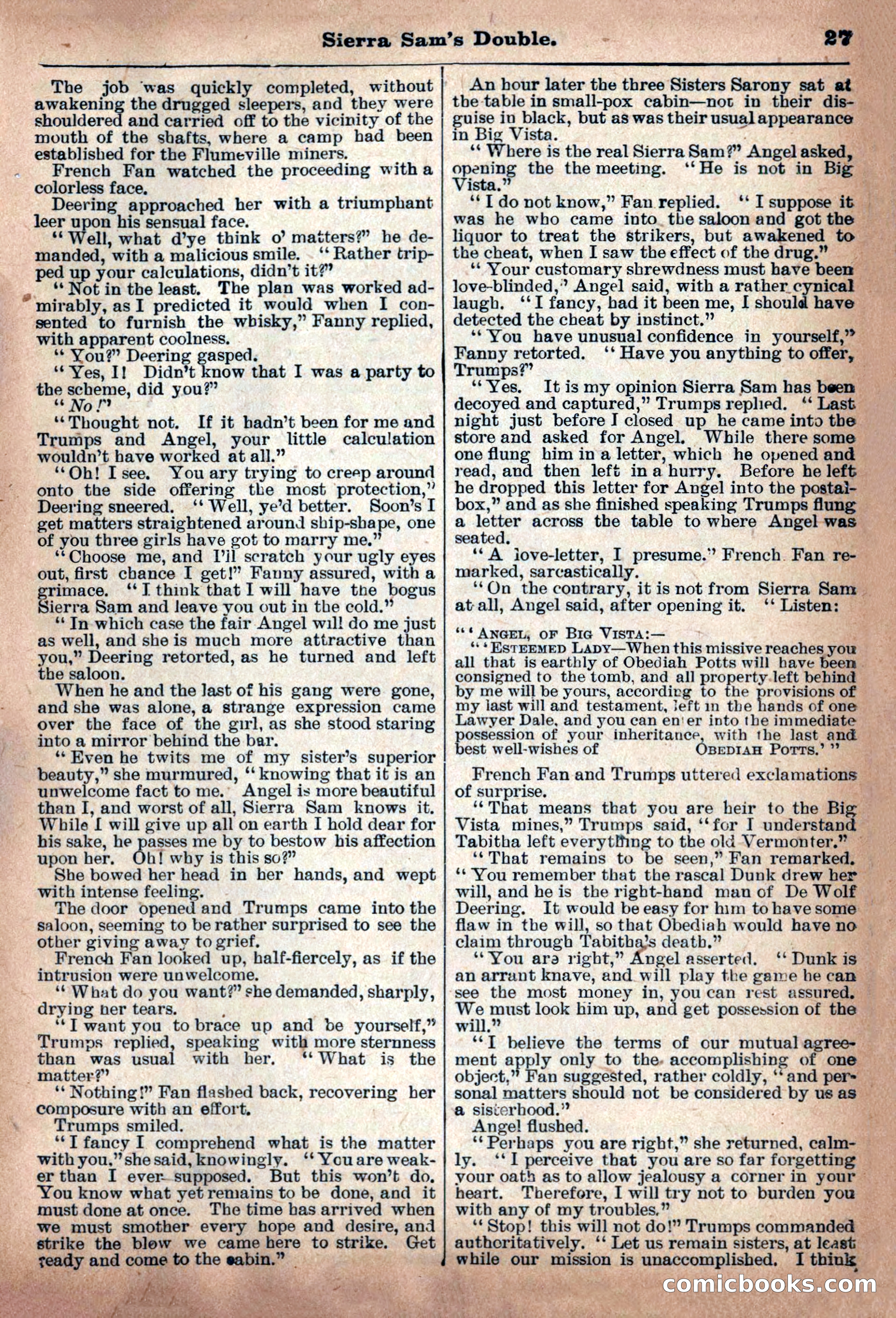 Deadwood Dick Library: Sierra Sam's Double, No. 50 — page 29 of 36